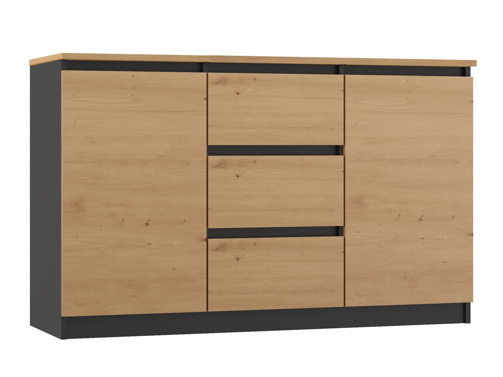 Comodă Elbvelu 112 (Stejar artizan + Antracit)