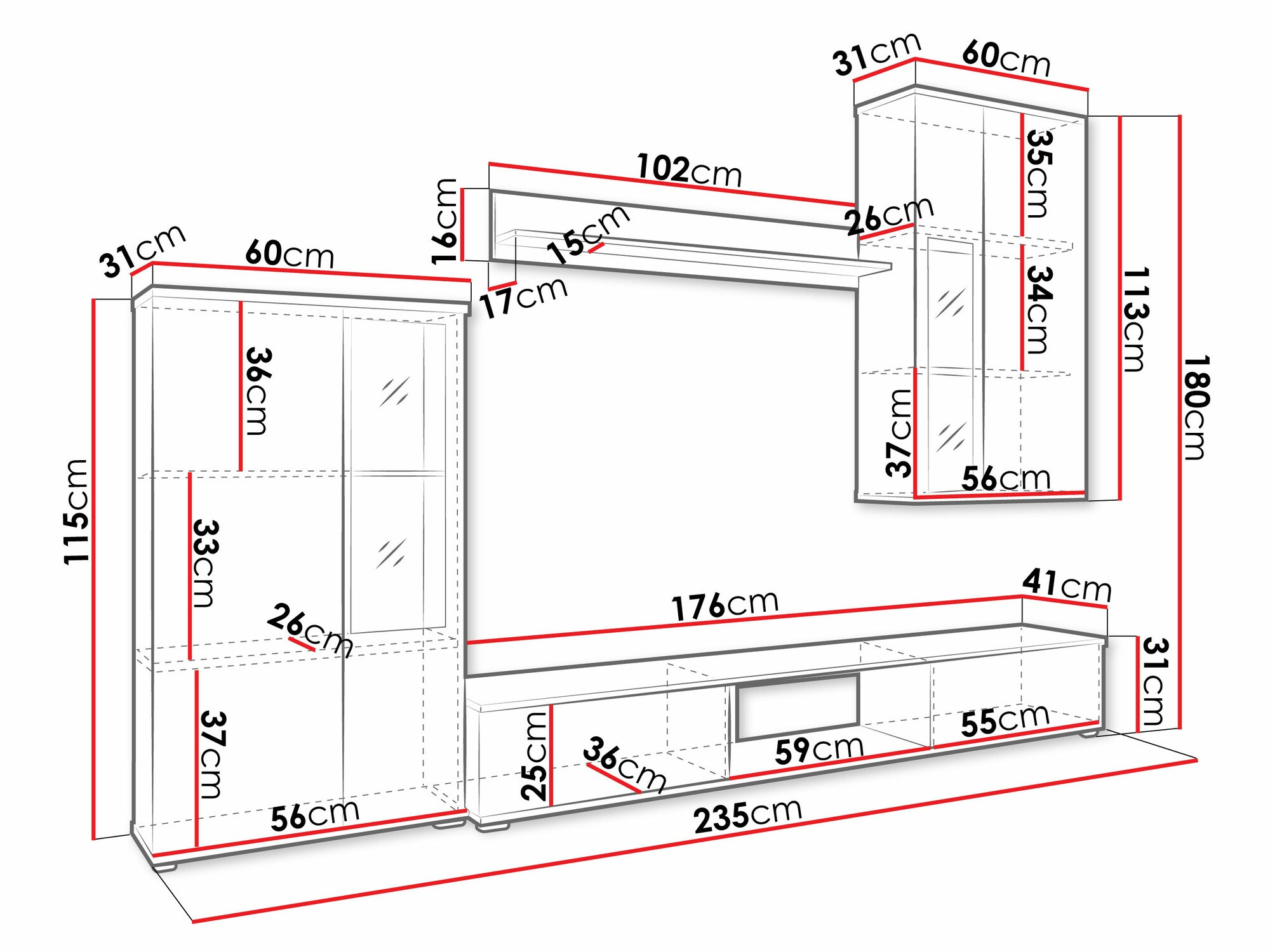 Set de living Genio (Alb)