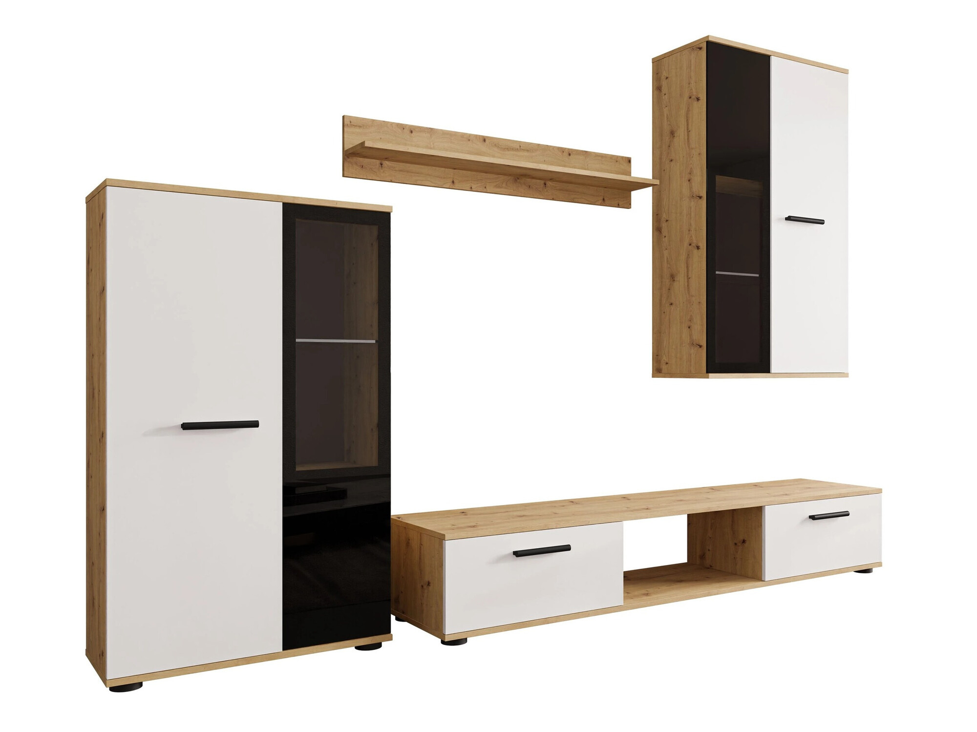 Set de living Genio (Stejar artizan + Alb)
