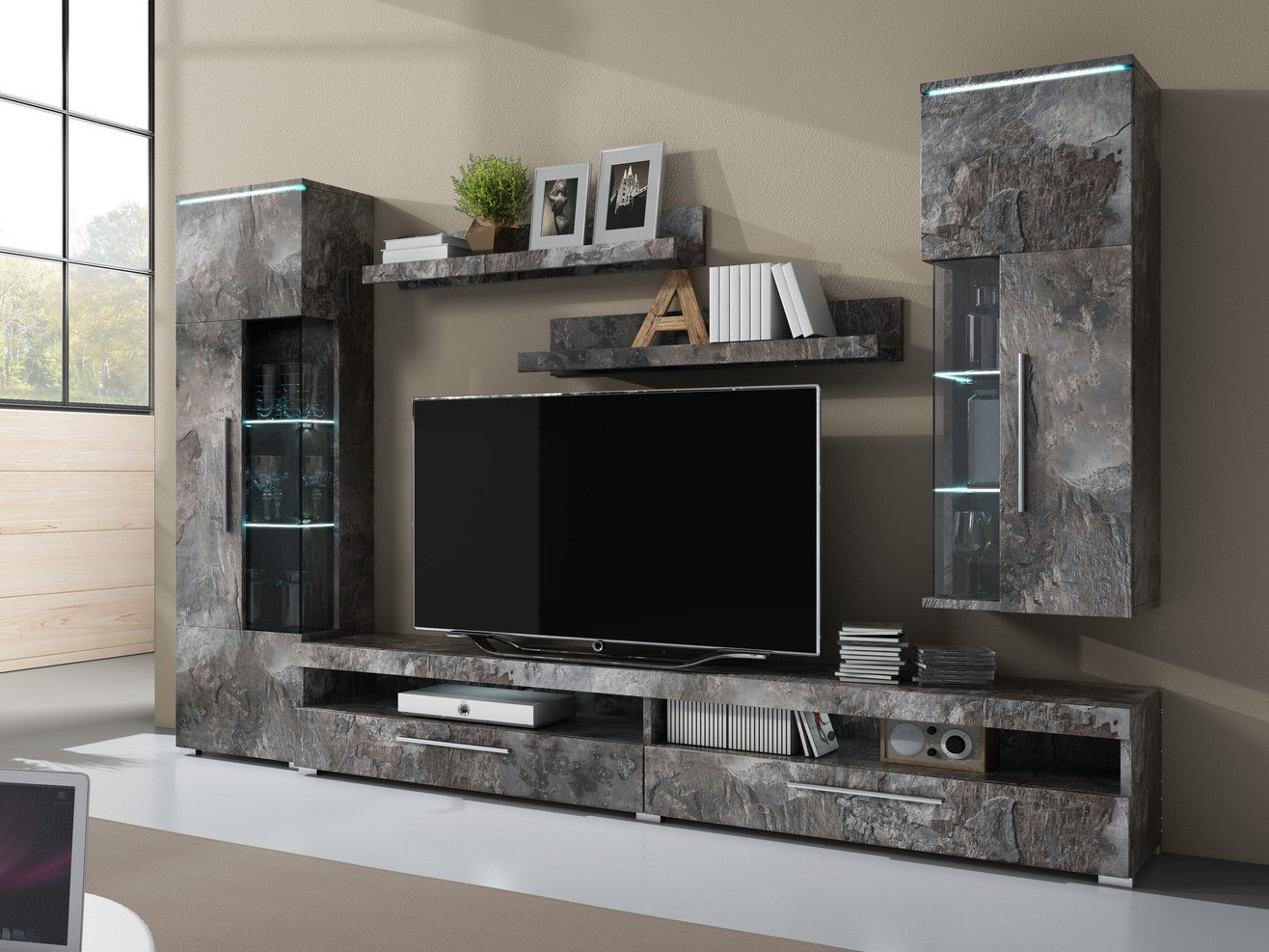 Set de living Torvire 108 (Beton închis la culoare)