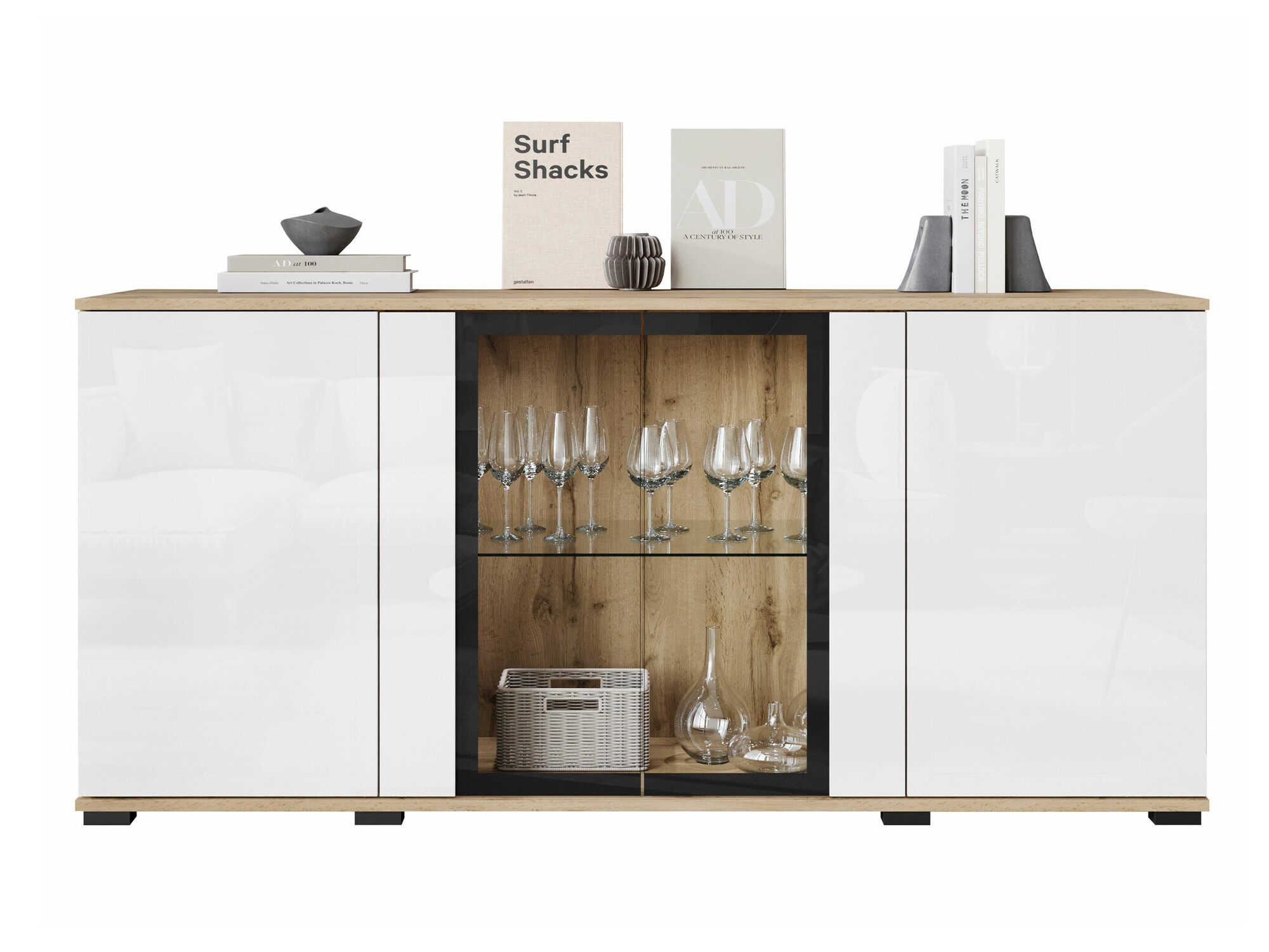 Bufet Torcame 102 (Stejar Wotan + Alb lucios)