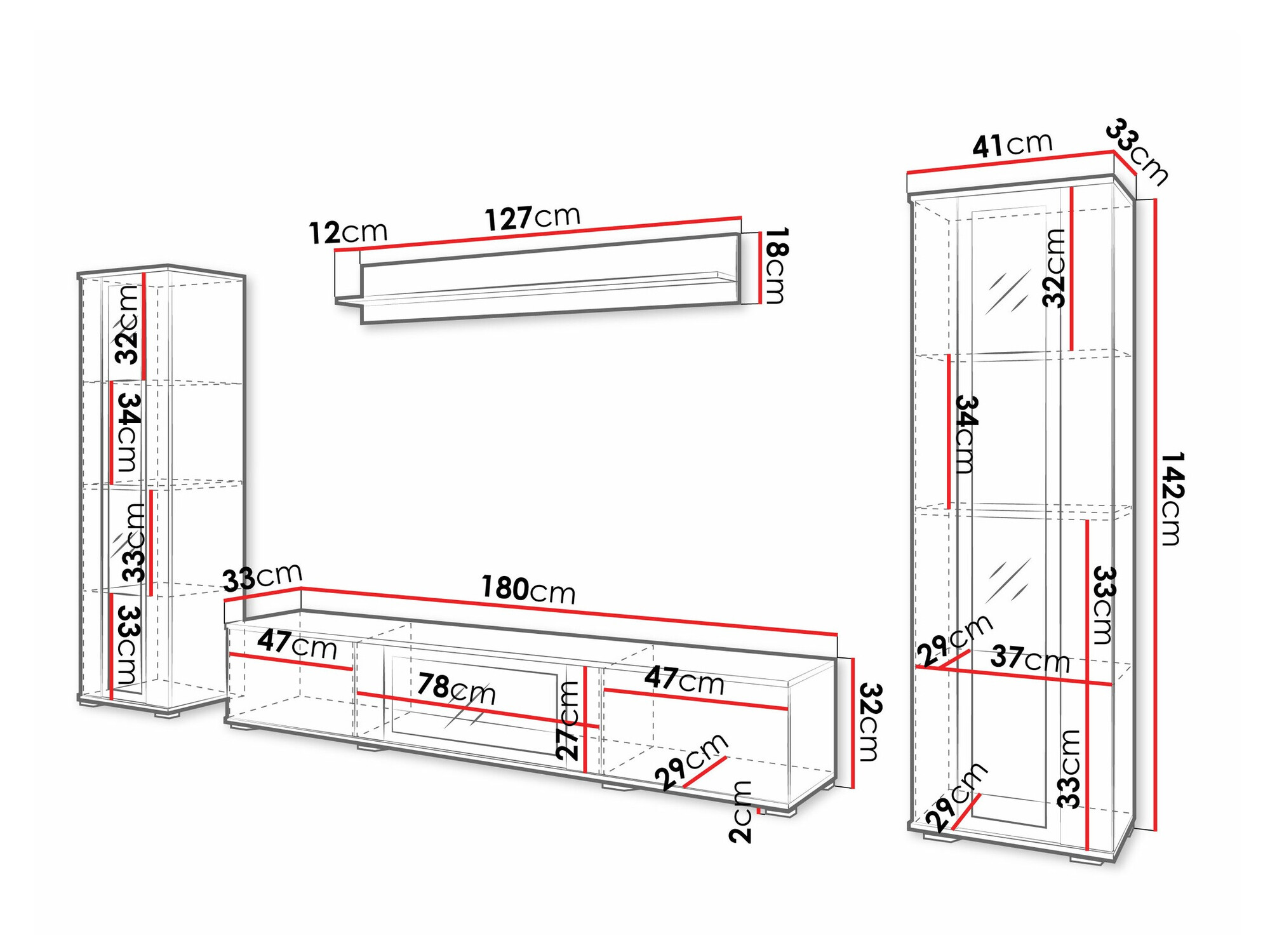 Set de living Torcame 103 (Alb + Alb lucios)