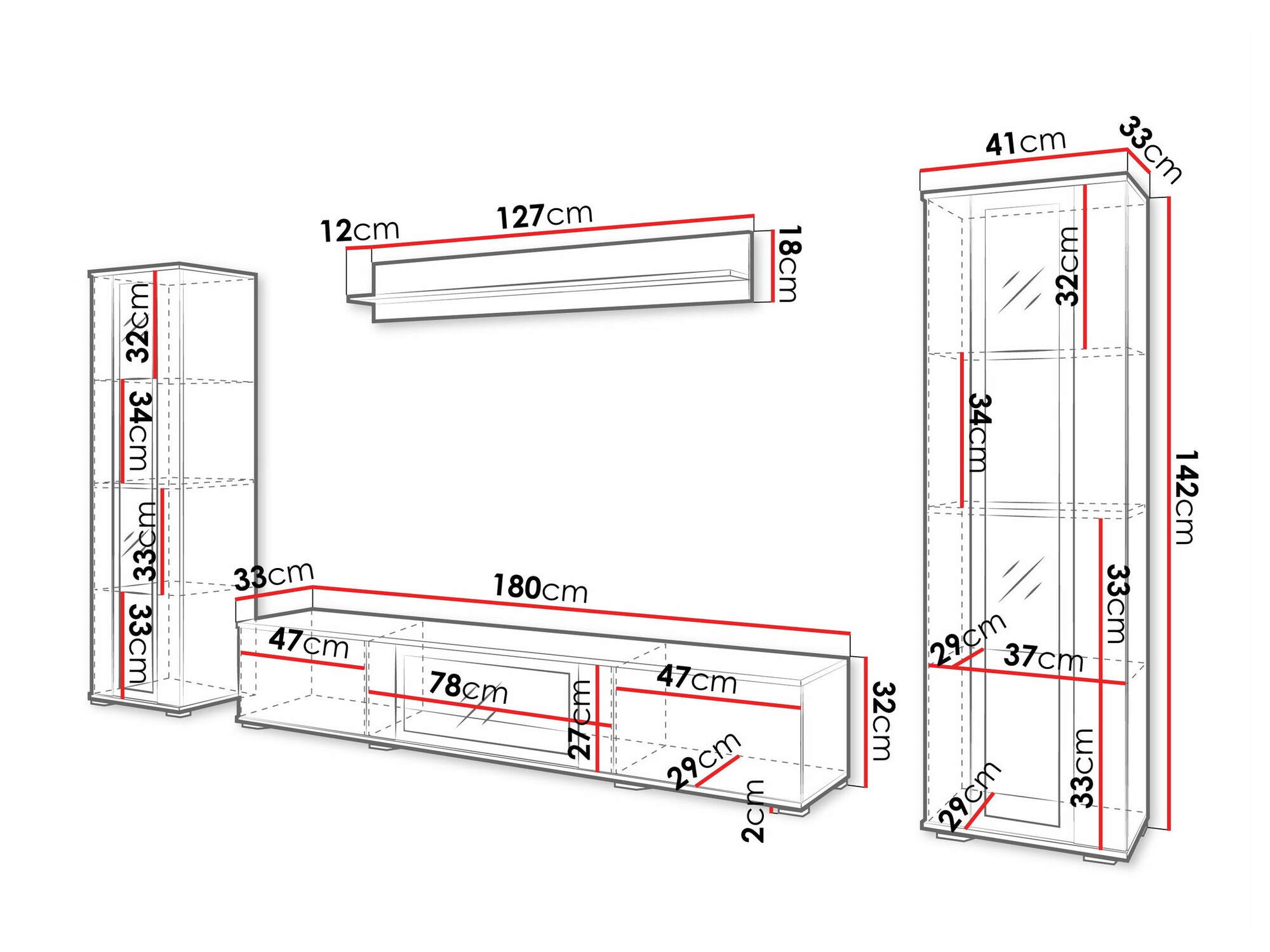 Set de living Torcame 103 (Negru)