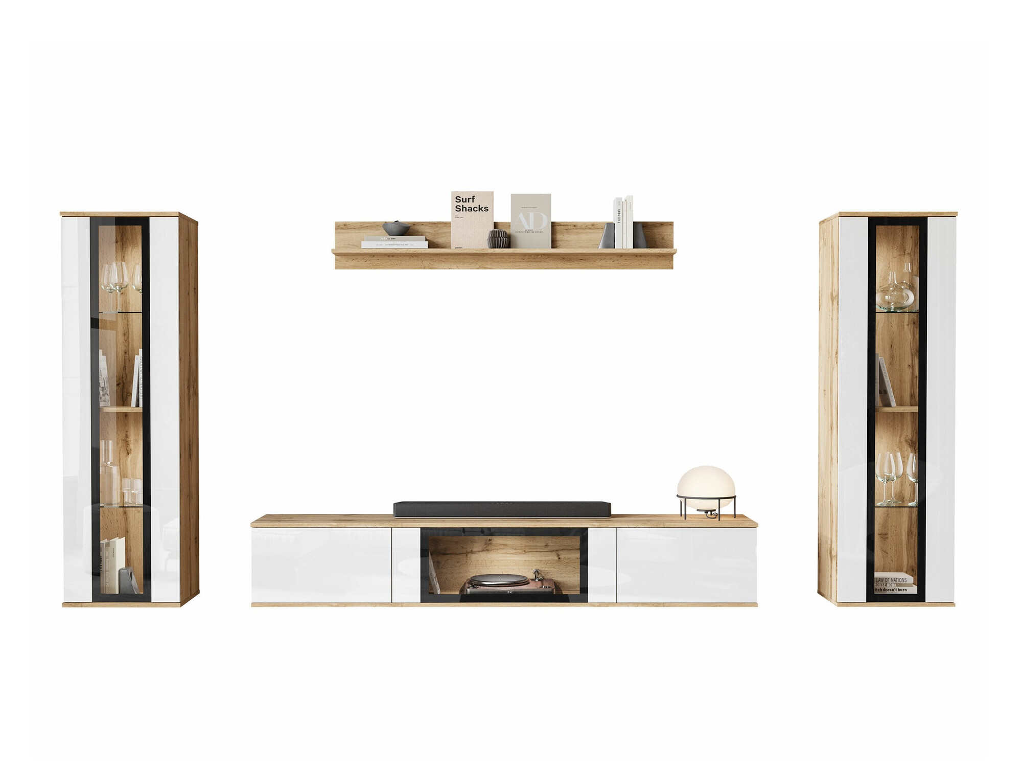 Set de living Torcame 103 (Stejar Wotan + Alb lucios)