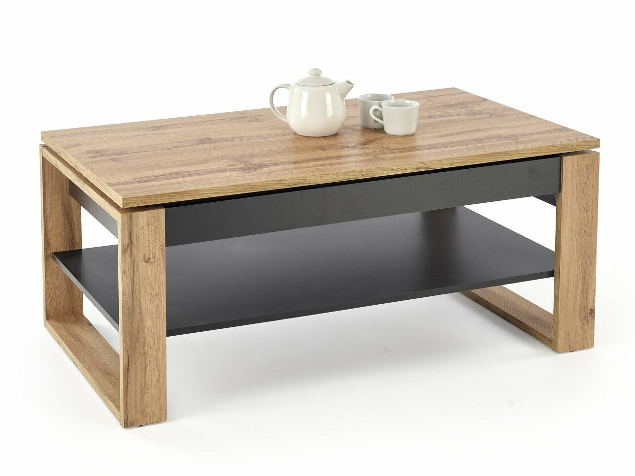 Transforming măsuță de cafea Houston 1959 (Stejar artizan + Negru)