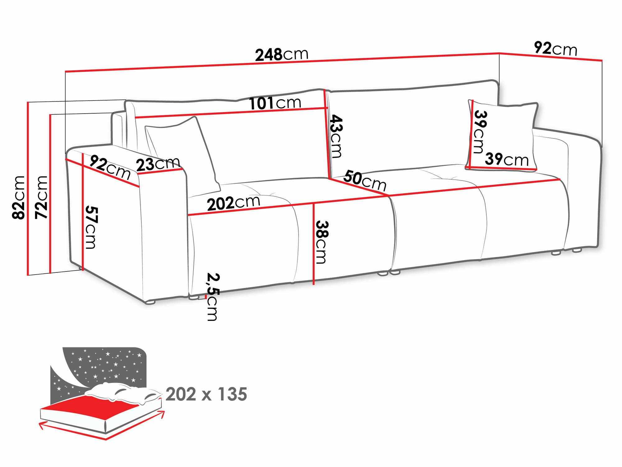 Canapea extensibilă Comfivo Laurus (Velo 623)