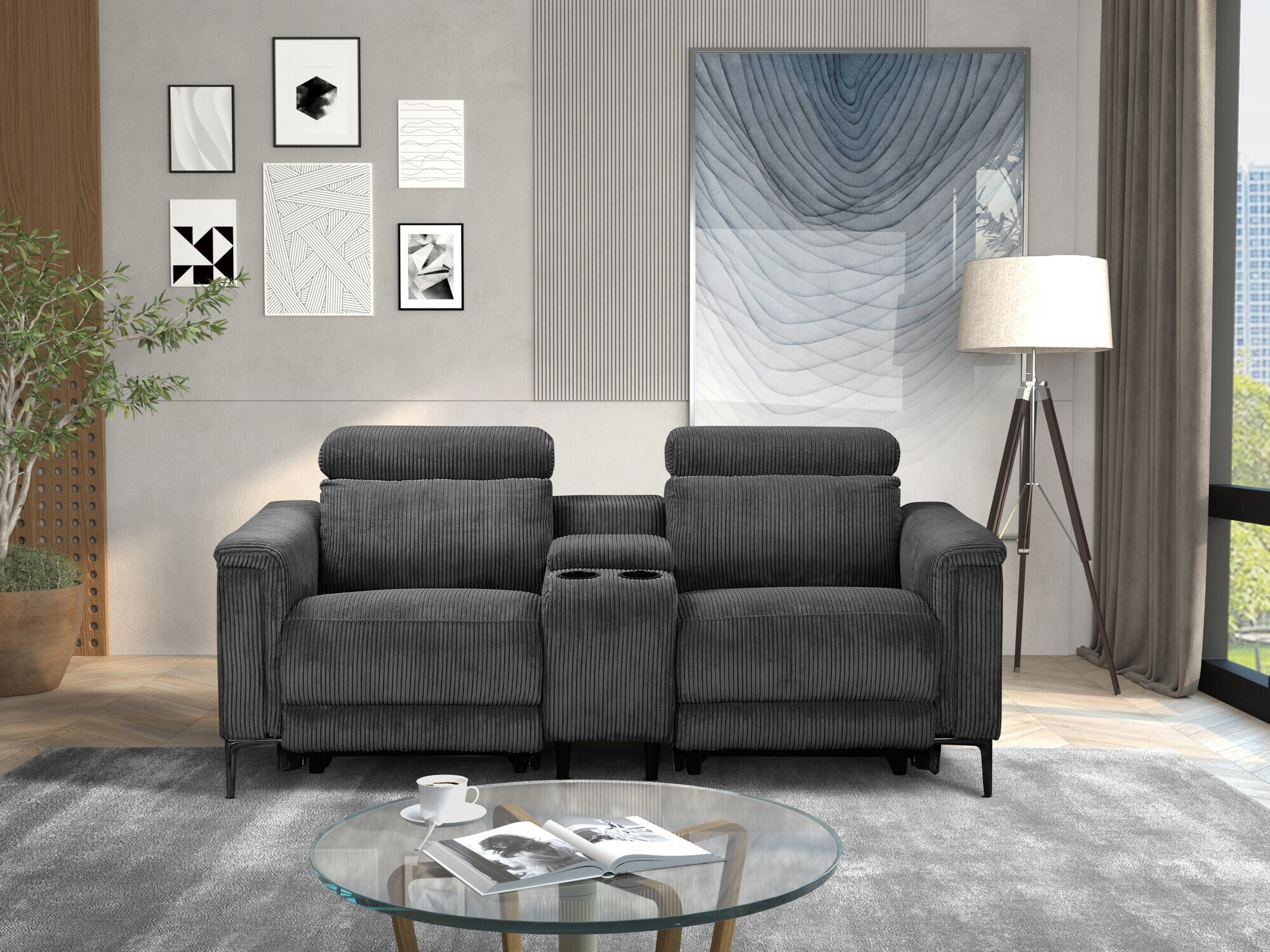 Canapea recliner Evamare 108 (Antracit)