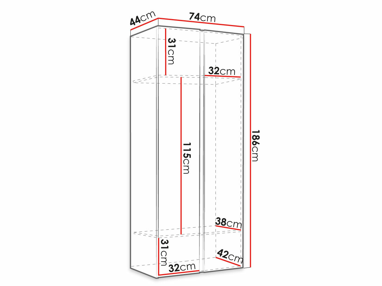 Dulap Pinis I (Stejar artizan + Negru)