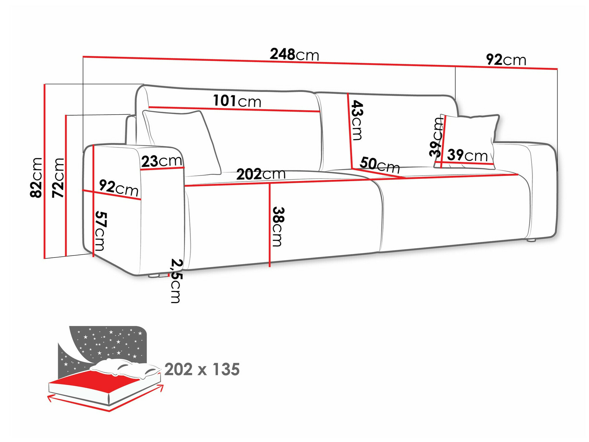 Canapea extensibilă Doctral (Lima 80)