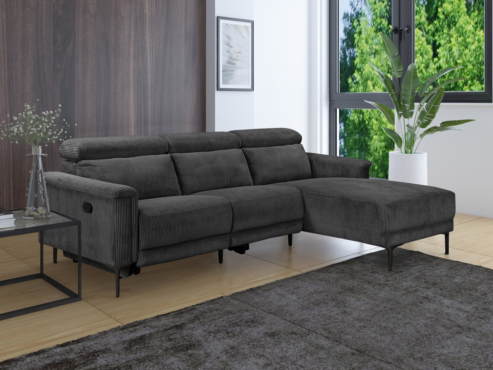 Colțar cu recliner Evamare 102 (Antracit)