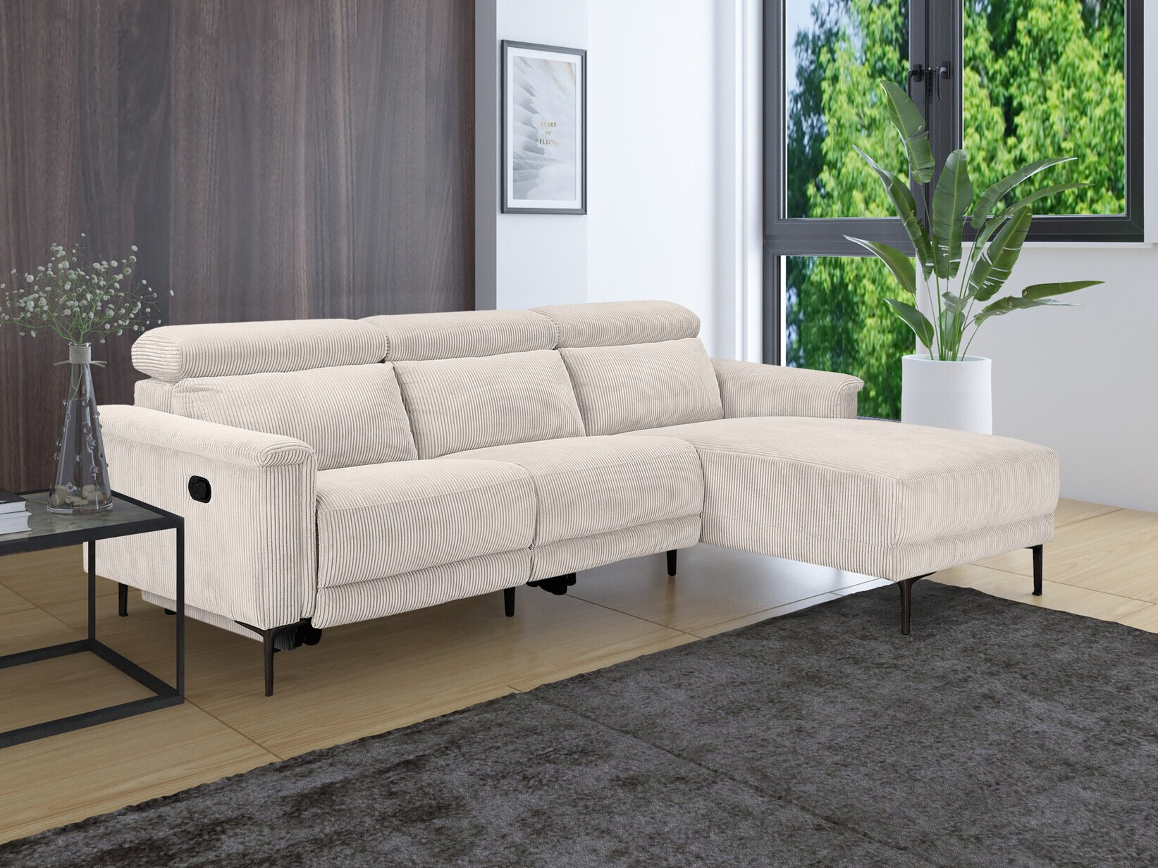 Colțar cu recliner Evamare 102 (Crem)
