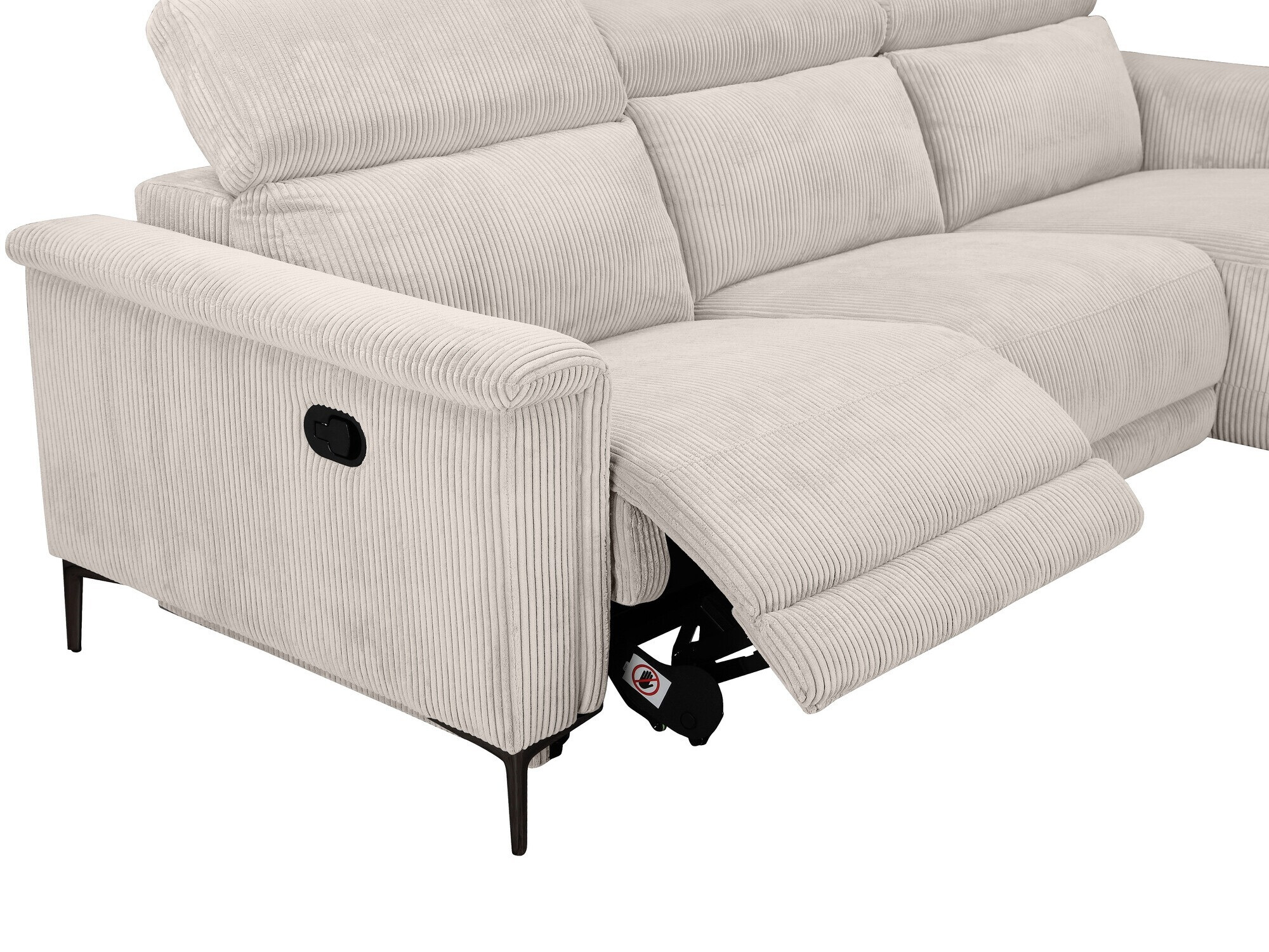 Colțar cu recliner Evamare 102 (Crem)