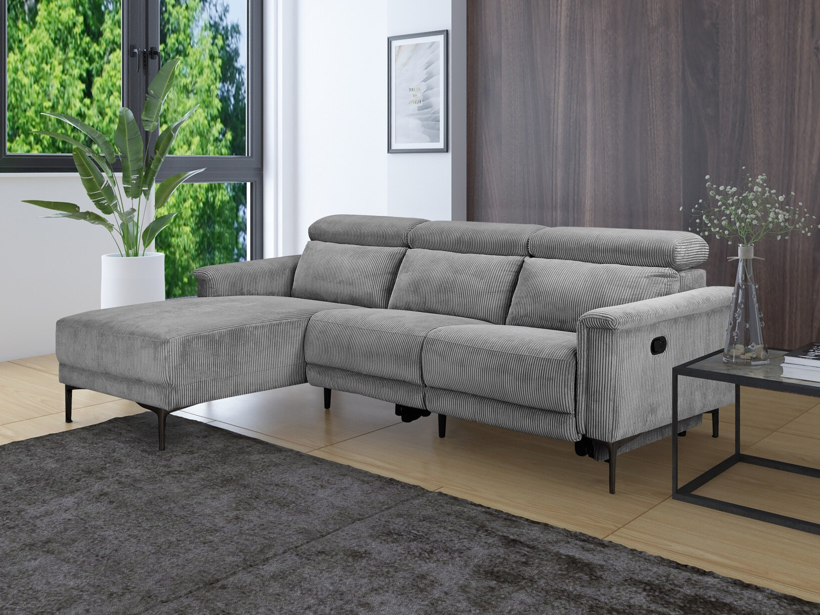 Colțar cu recliner Evamare 102 (Gri)