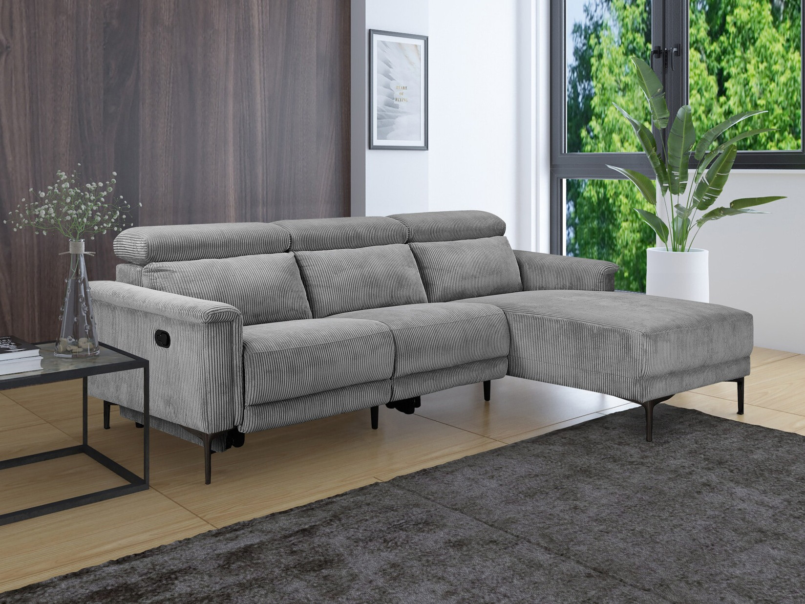 Colțar cu recliner Evamare 102 (Gri)