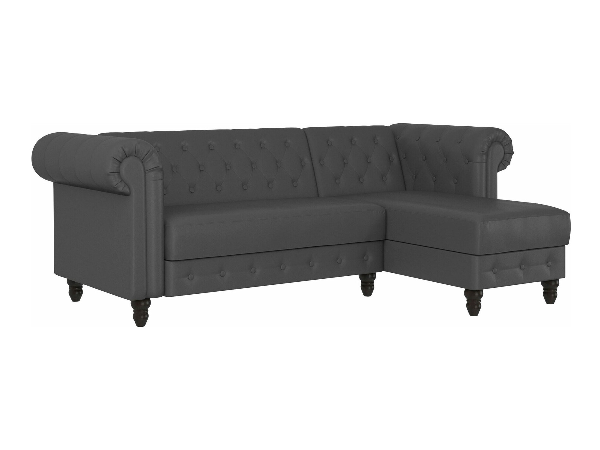 Colțar Chesterfield Tulsa 622 (Gri inchis)