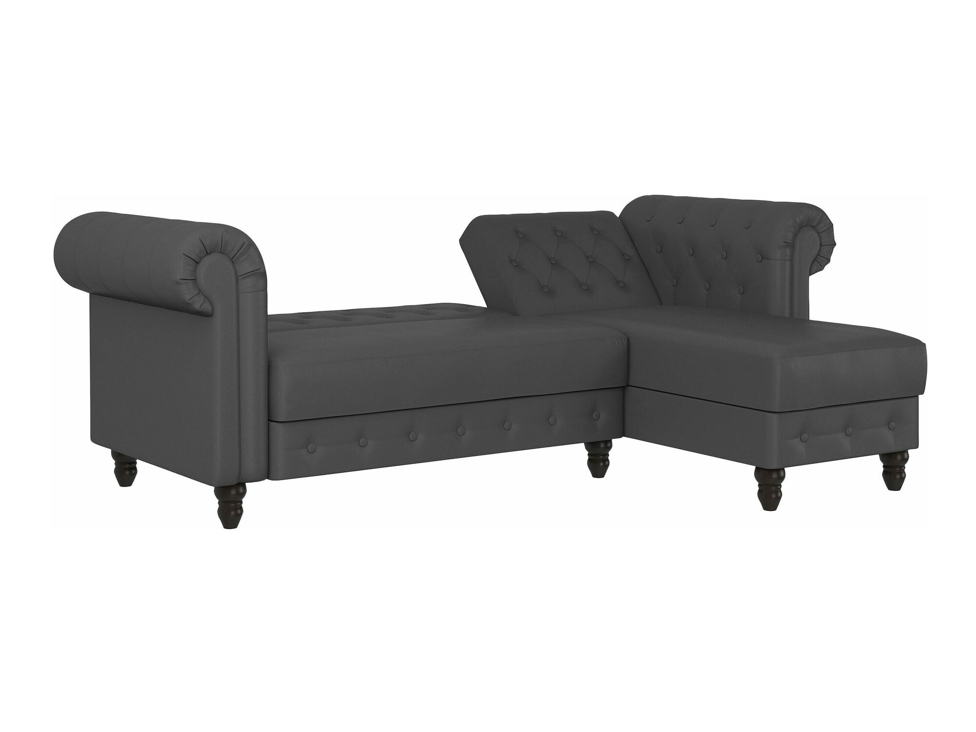Colțar Chesterfield Tulsa 622 (Gri inchis)