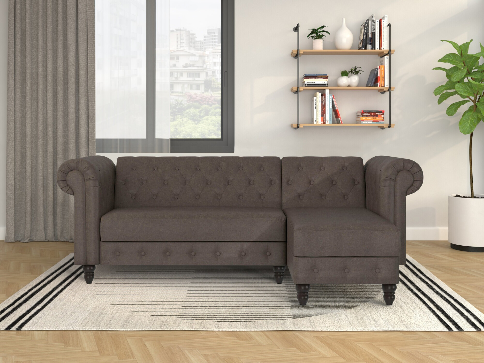 Colțar Chesterfield Tulsa 622 (Maro)