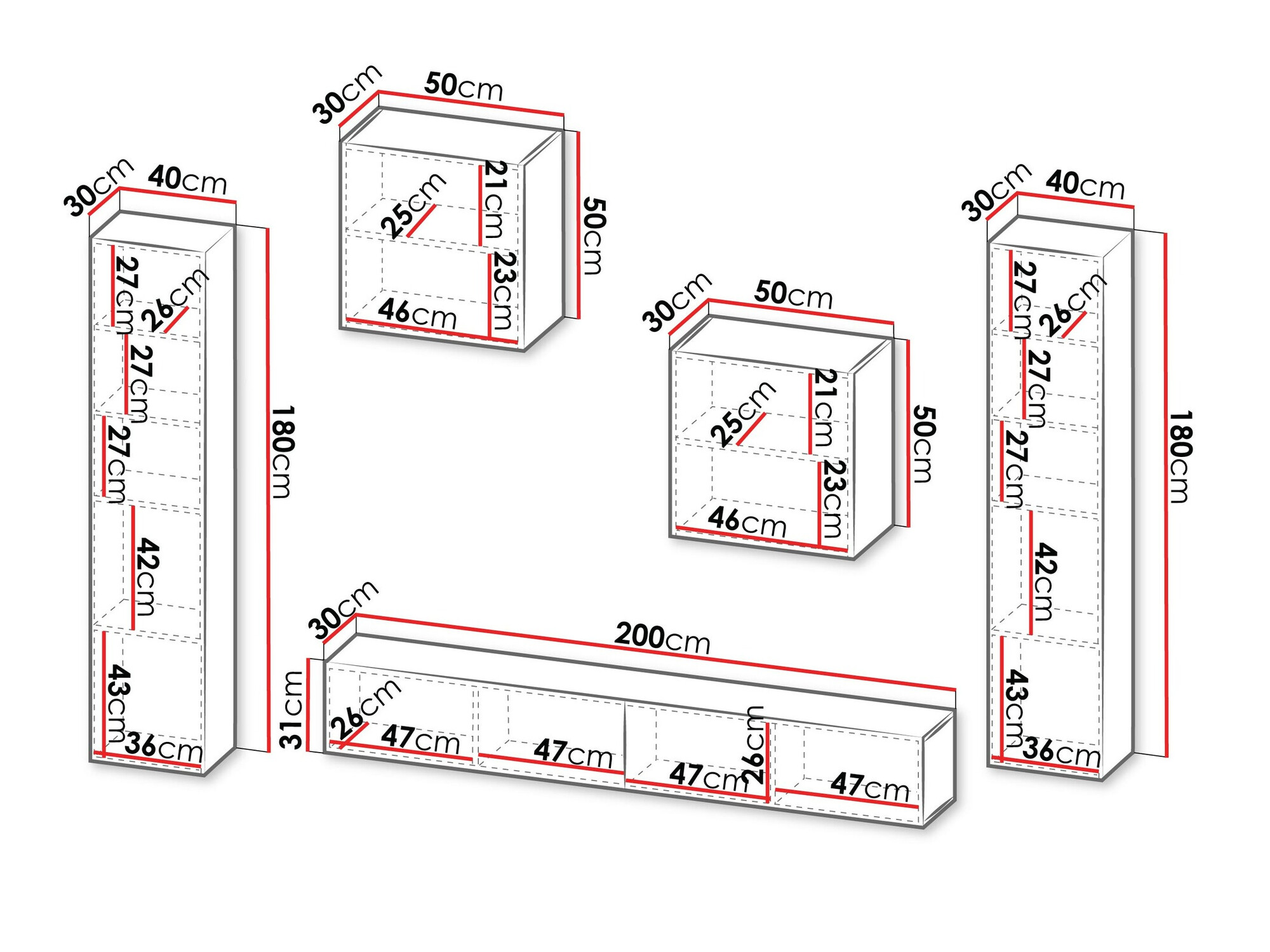 Set de living Species V (Negru)