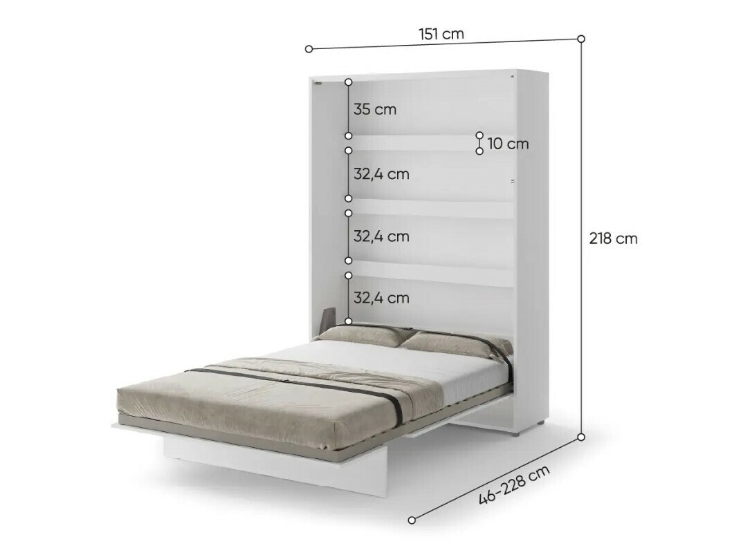 Set de mobilier Concept Pro Lenart VI (Alb lucios + Alb + Albastru)
