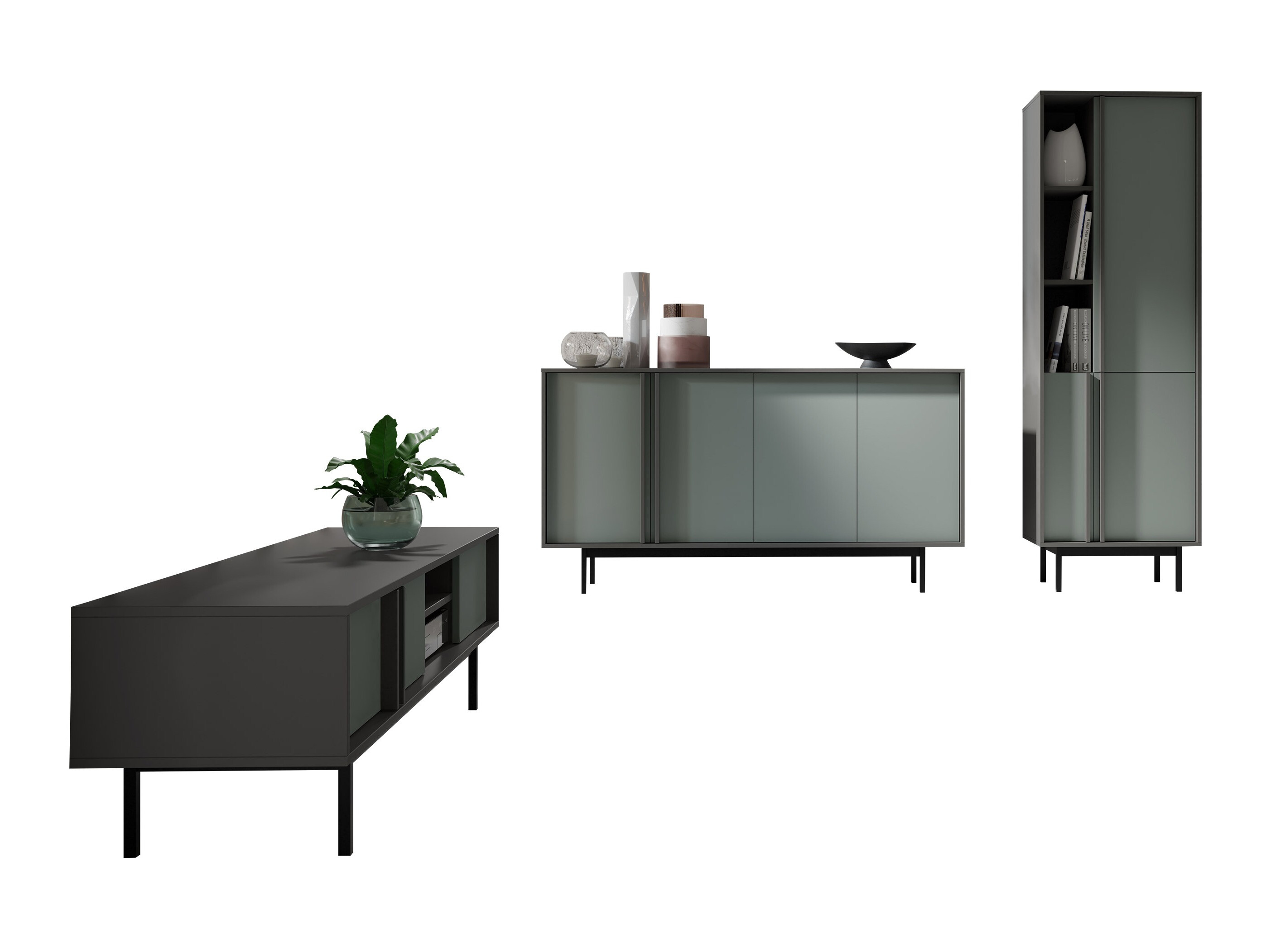 Set de living Levali 115 (Verde prăfuit)