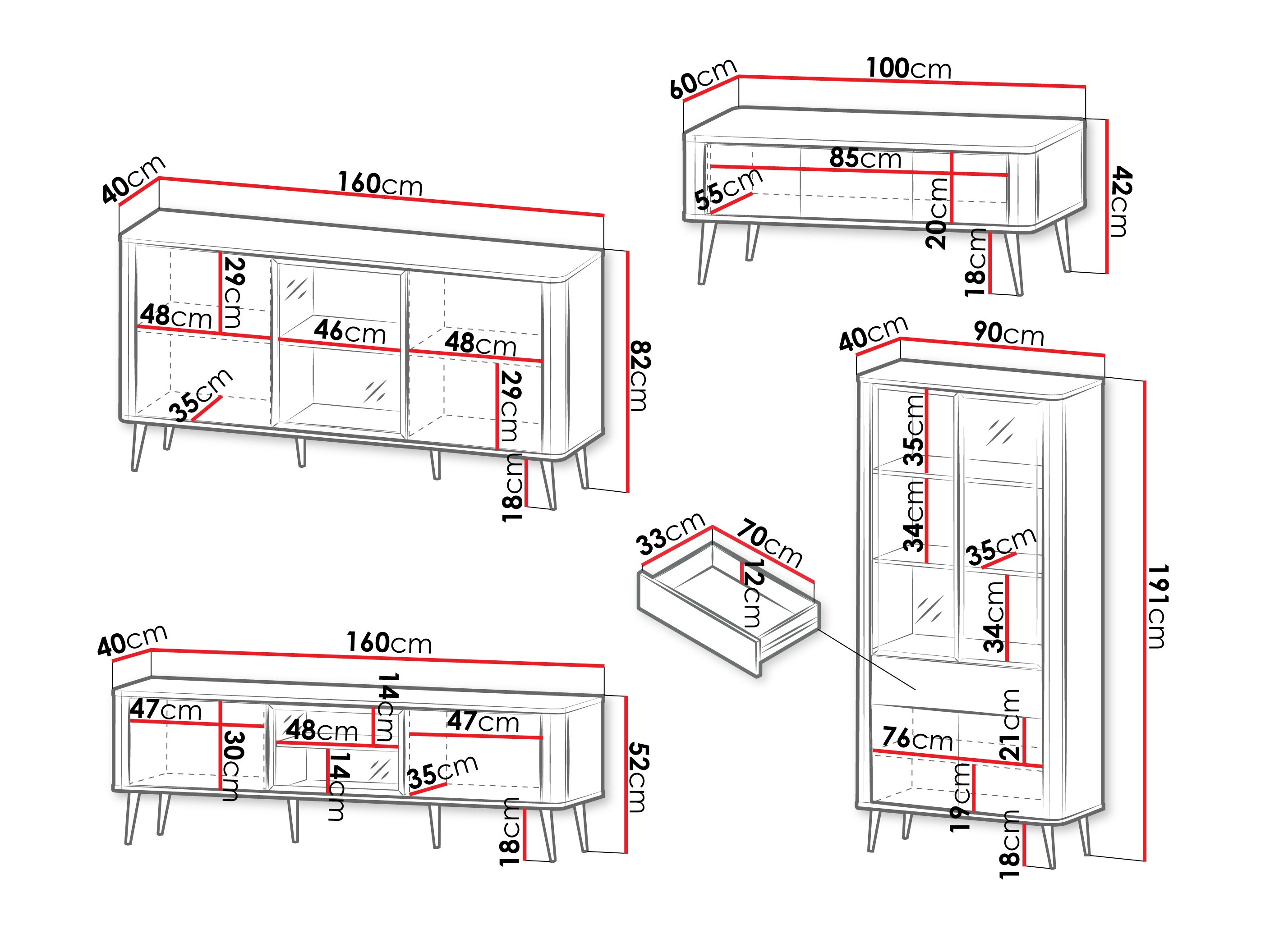 Set de living Lufela 120 (Cașmir + Nuc)