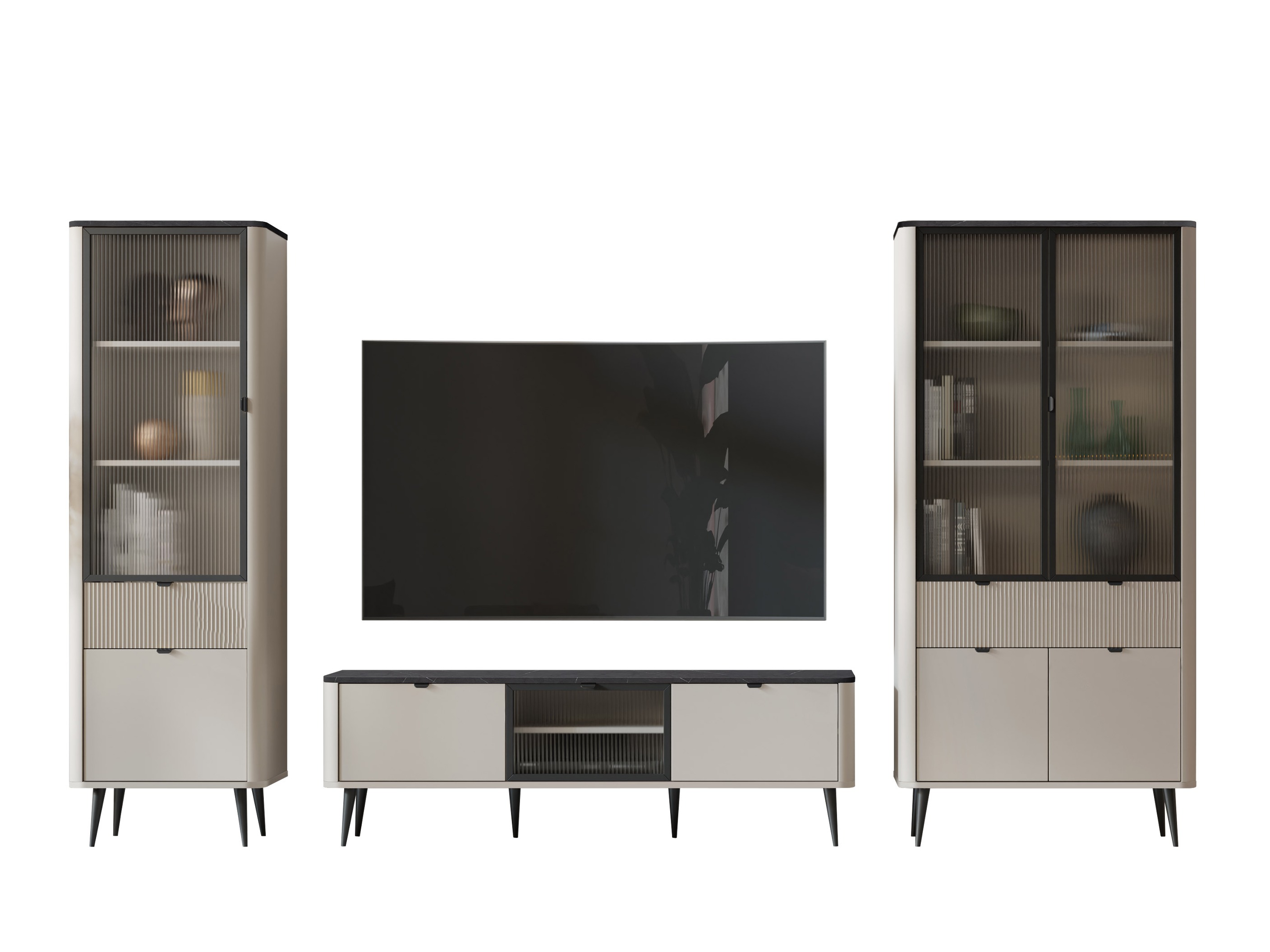 Set de living Lufela 121 (Cașmir + Marmură cenușie)