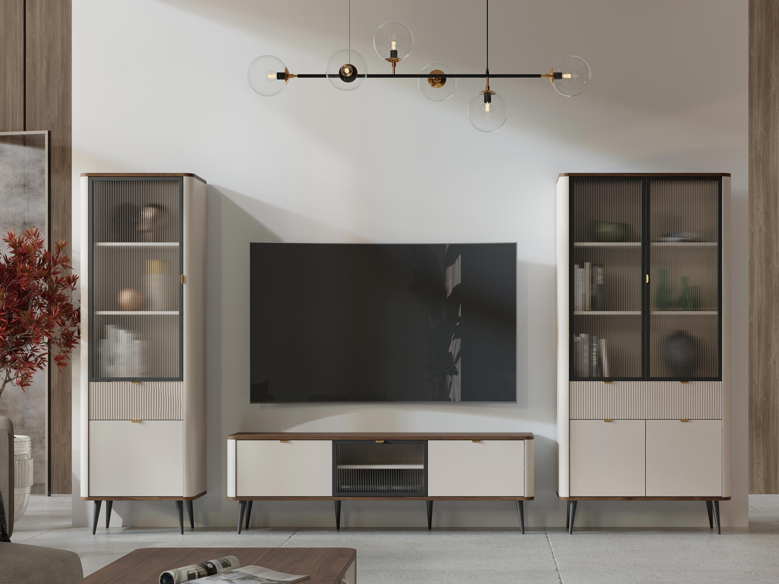 Set de living Lufela 121 (Cașmir + Nuc)