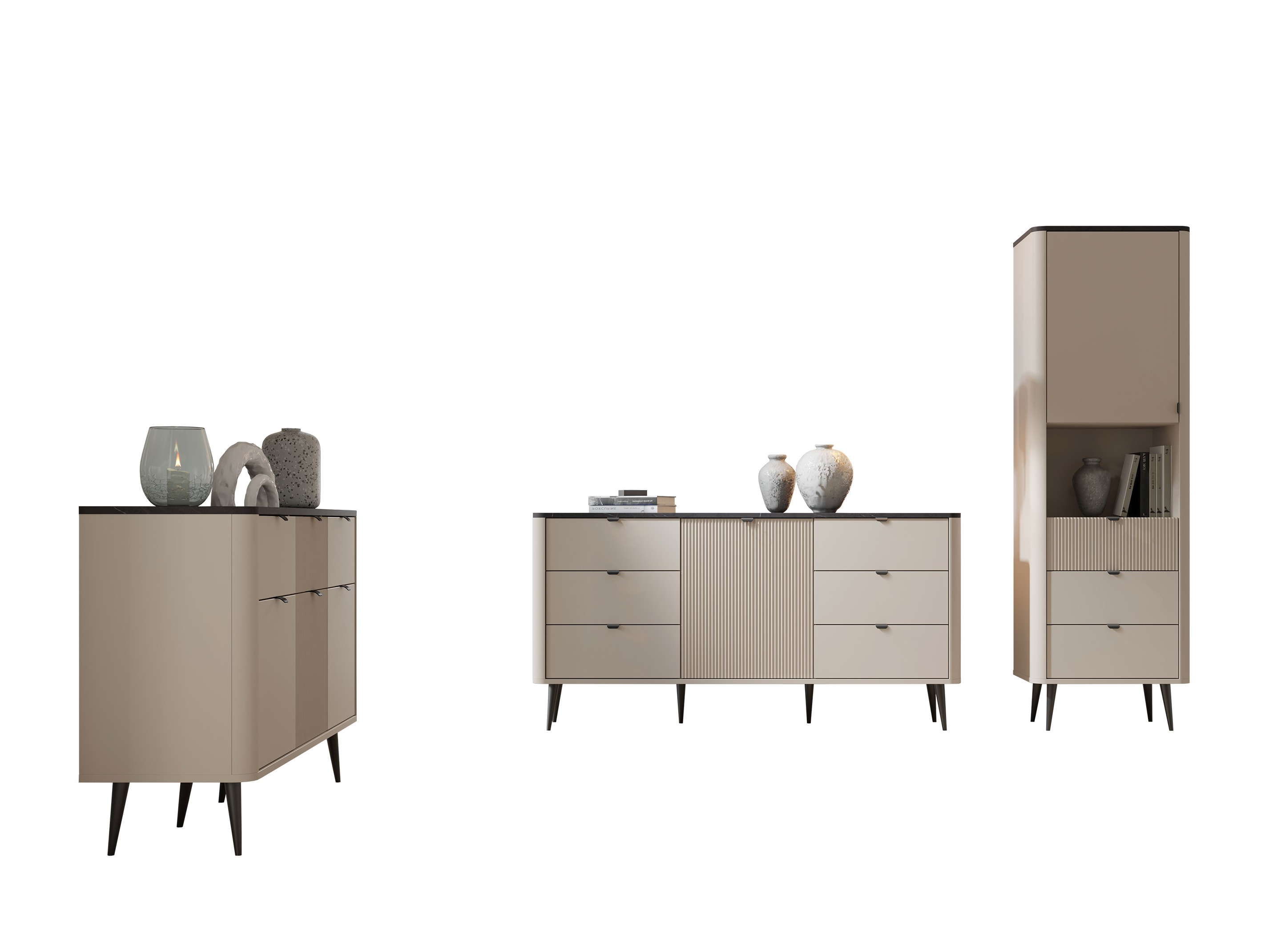 Set de living Lufela 122 (Cașmir + Marmură cenușie)