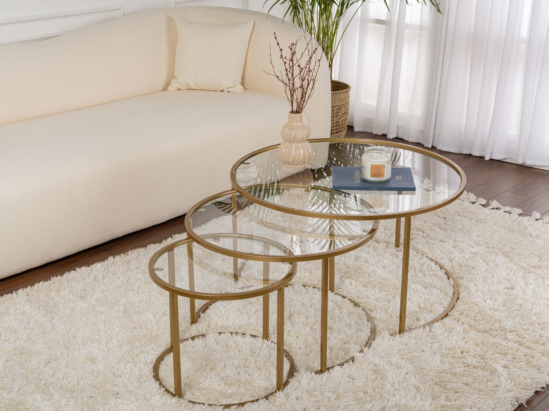 Set de măsuțe de cafea Novato 120 (Auriu)