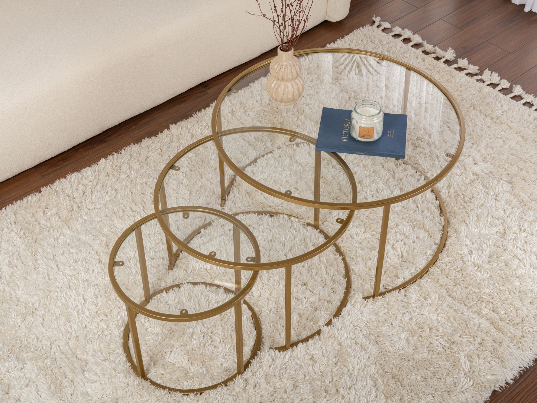 Set de măsuțe de cafea Novato 120 (Auriu)