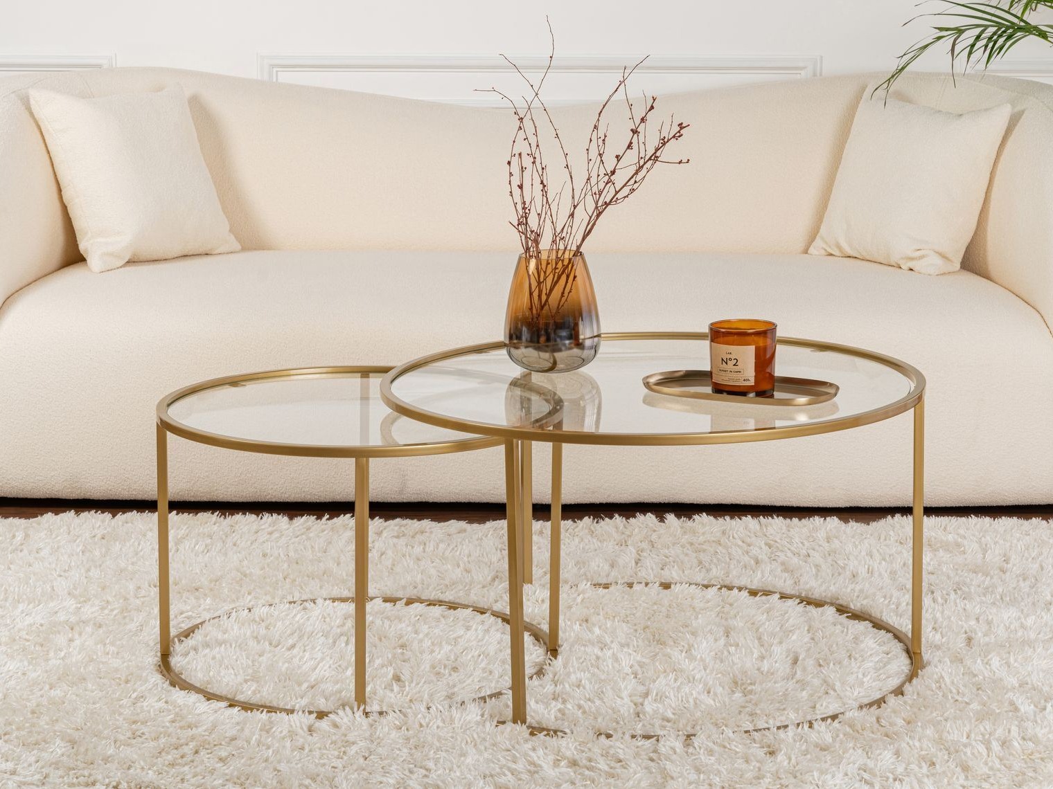 Set de măsuțe de cafea Novato 121 (Auriu)