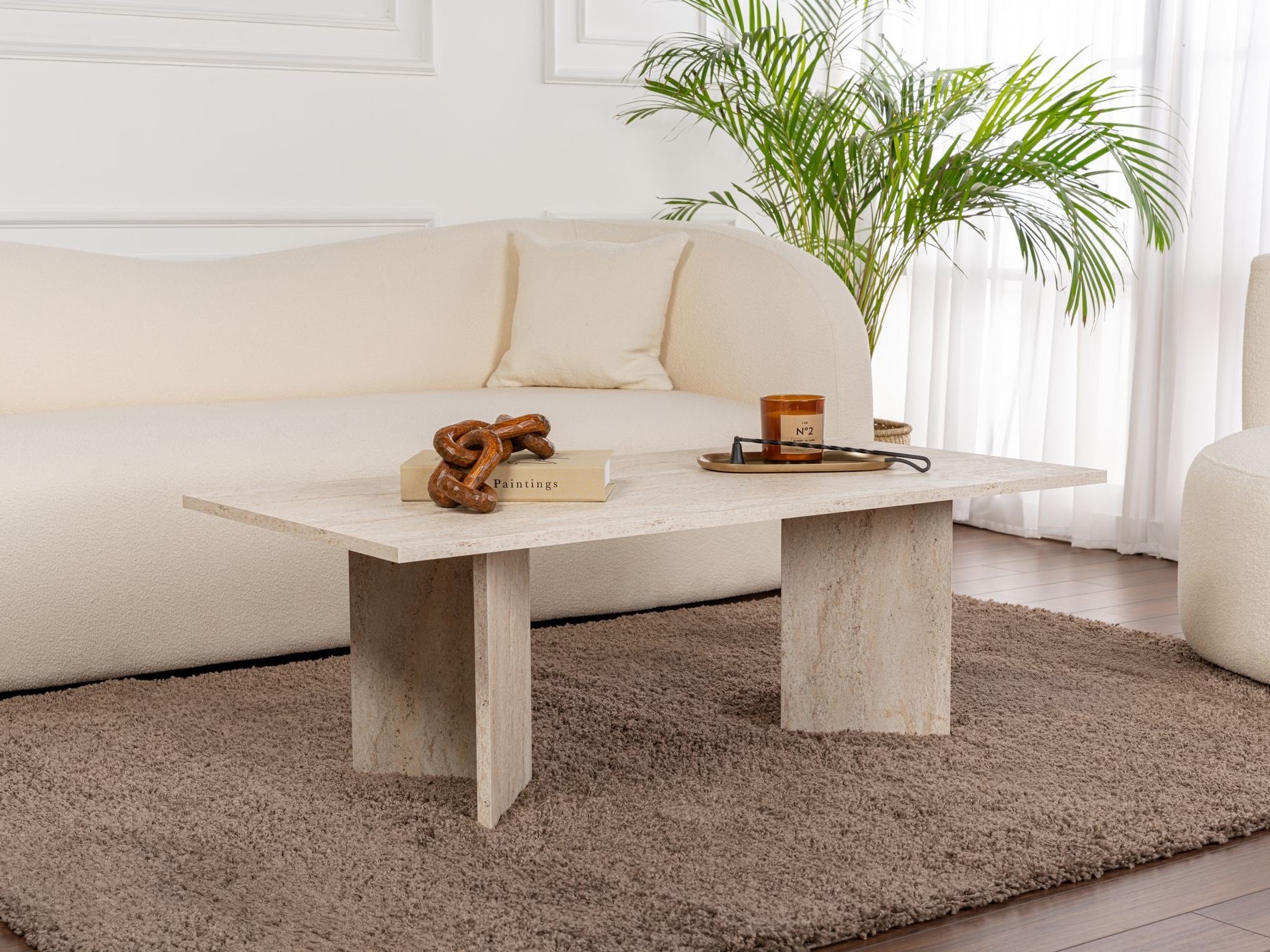 Măsuță de cafea Novato 132 (Travertin ușor)