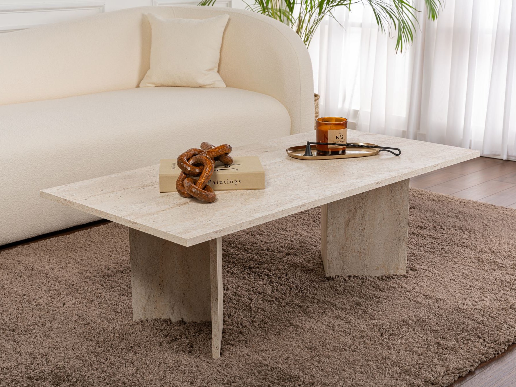 Măsuță de cafea Novato 132 (Travertin ușor)