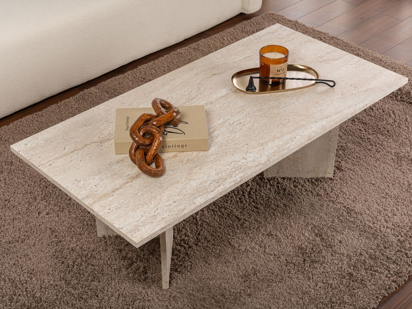 Măsuță de cafea Novato 132 (Travertin ușor)