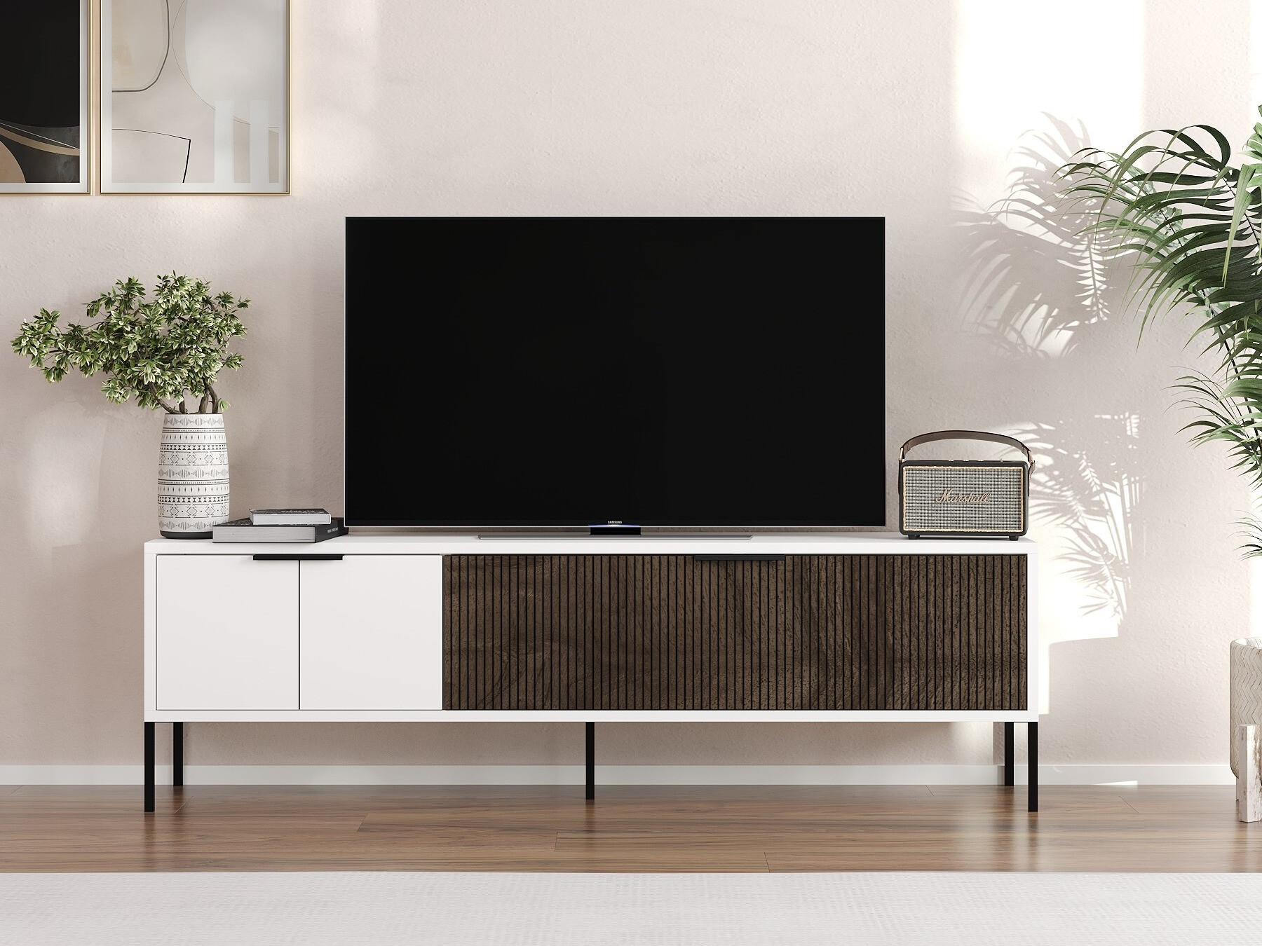 Comodă TV Kailua 2550 (Alb + Nuc)