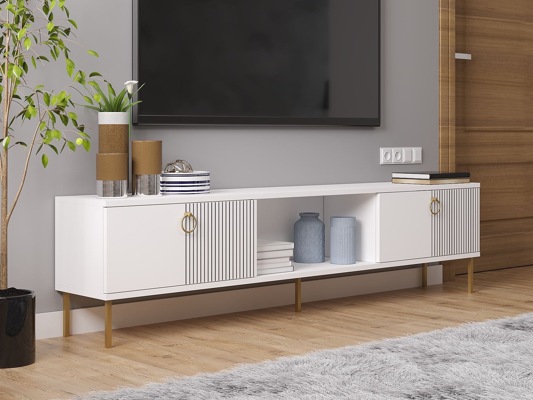 Comodă TV Kailua 2556 (Alb)