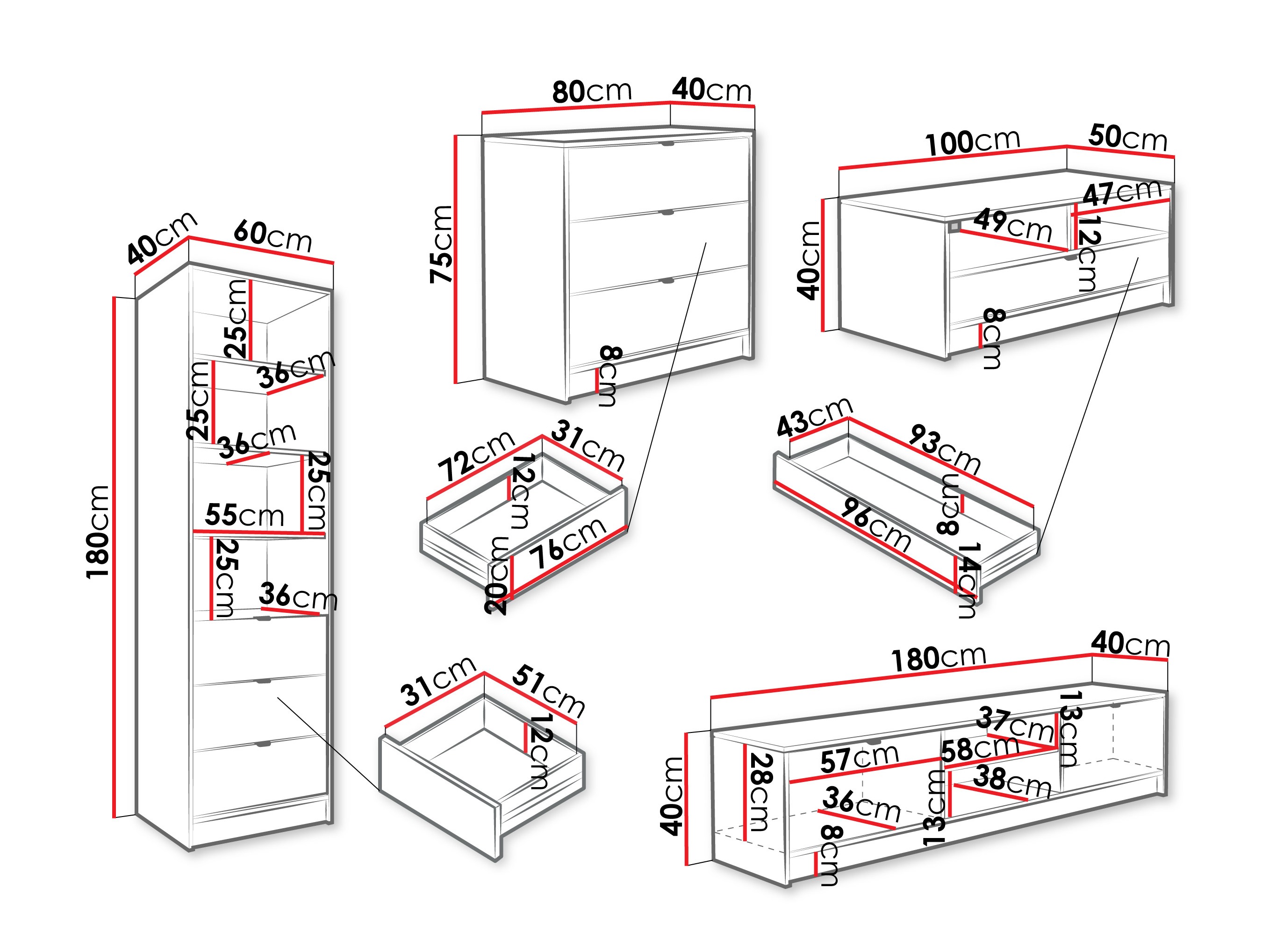 Set de living Comfivo Papilio VII (Alb)