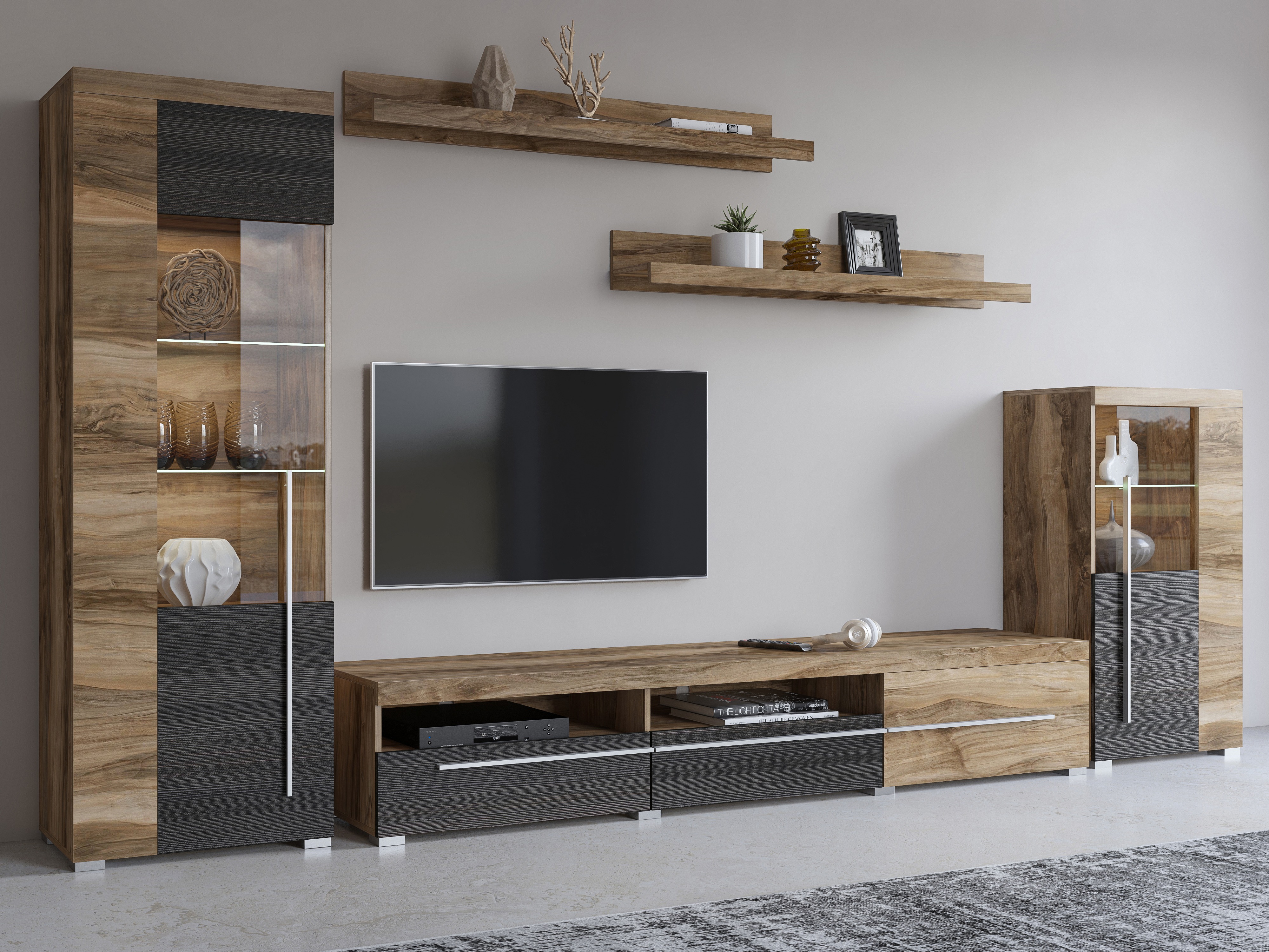 Set de living Sorciro 103 (Nuca + Stejar închis)