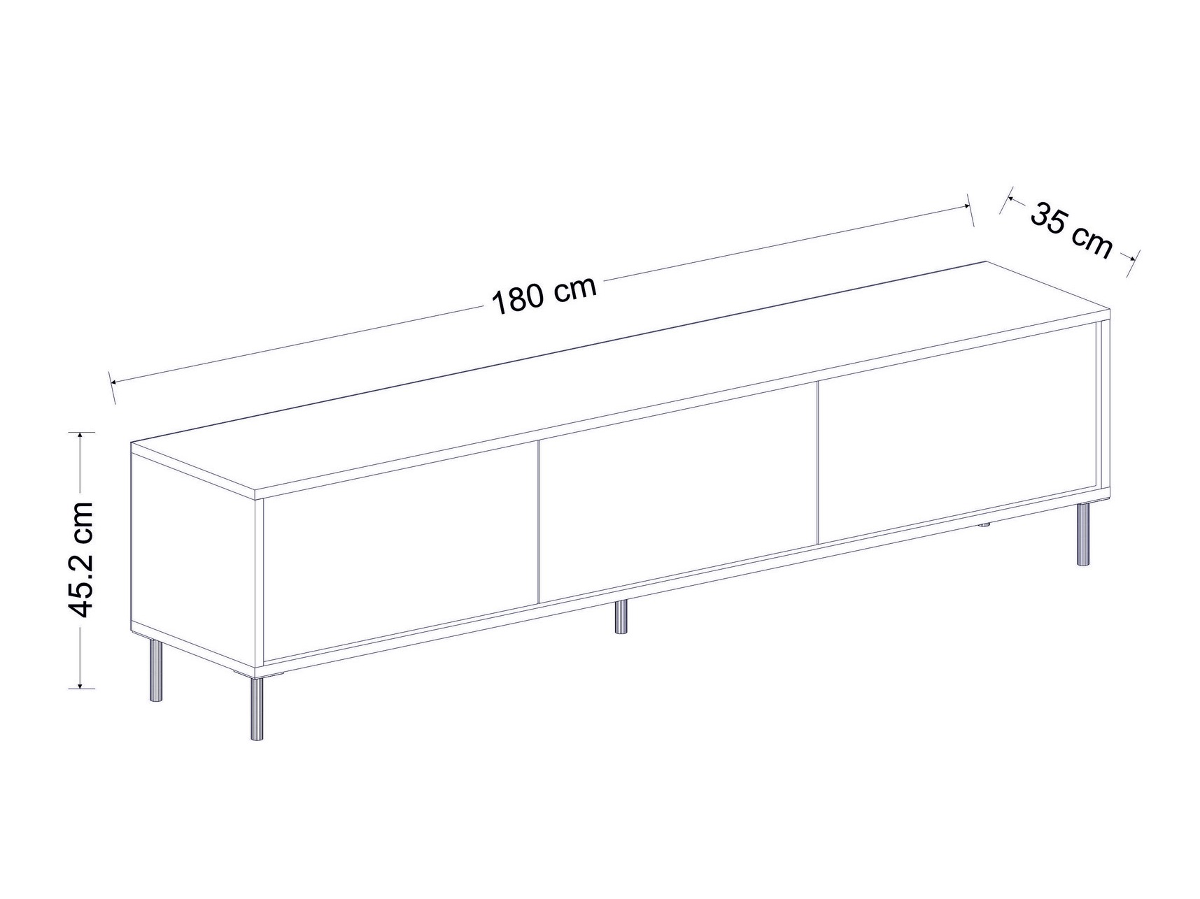 Comodă TV Kailua 2573 (Deschis Travertine + Auriu)