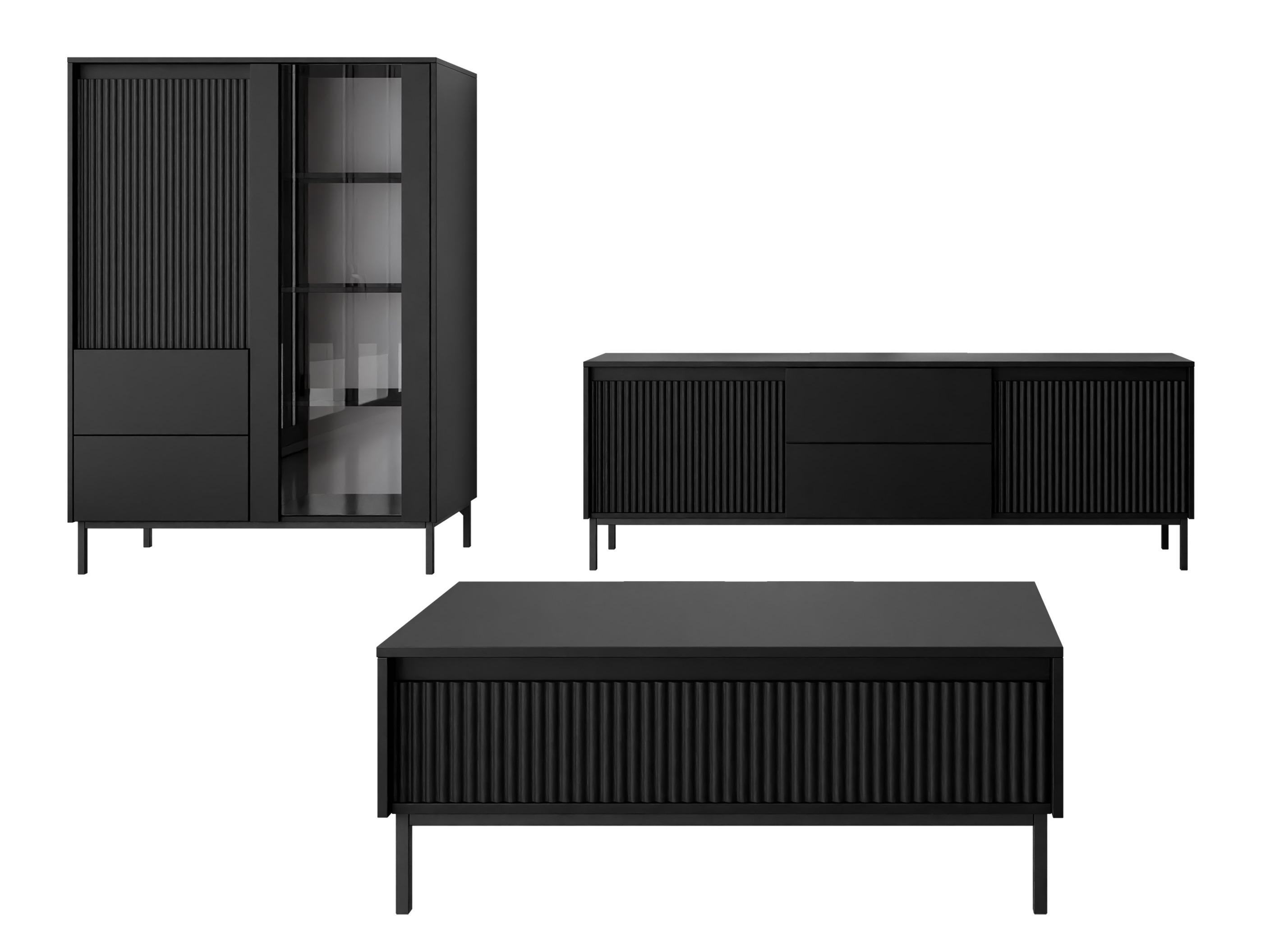 Set de living Comfivo Delruva V (Negru)