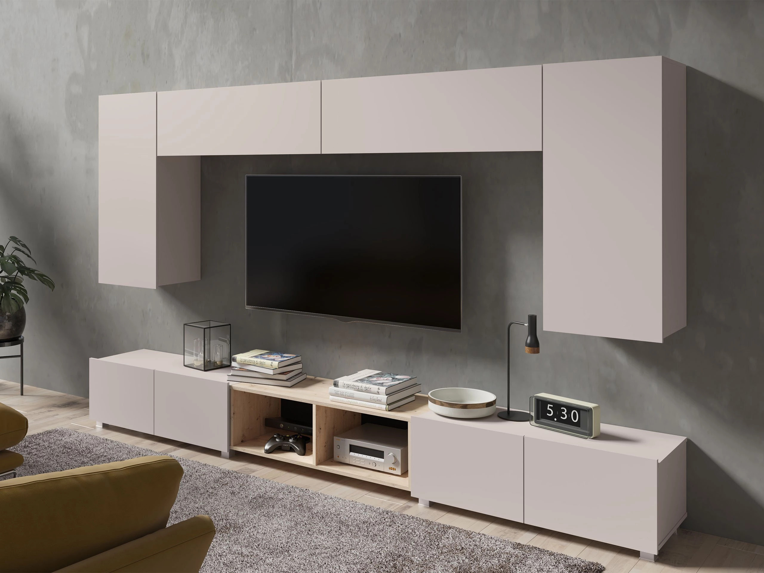Set de living Remus XXIII (Cașmir + Stejar artizan)