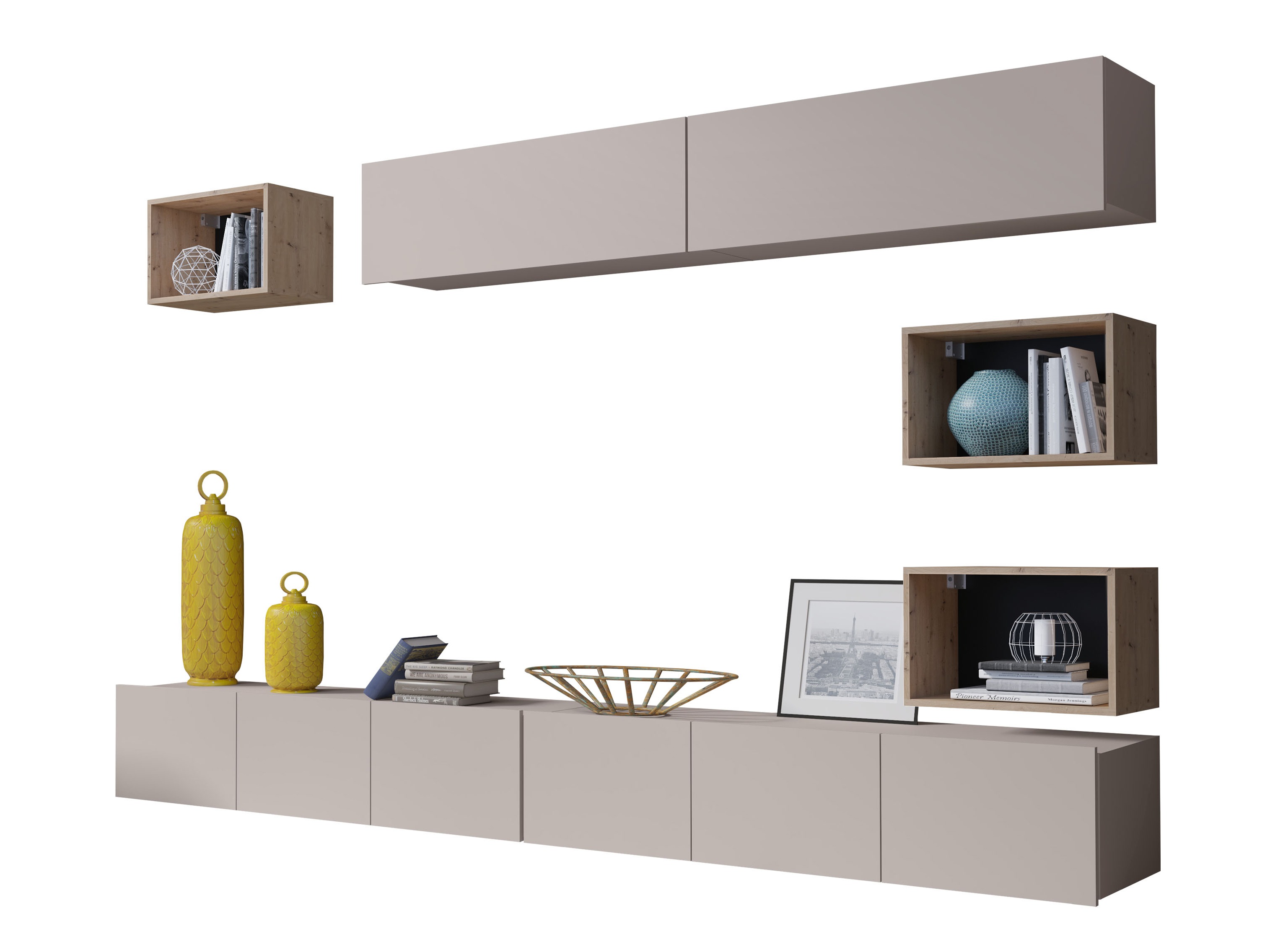 Set de living Tivdalu 151 (Cașmir + Stejar artizan)