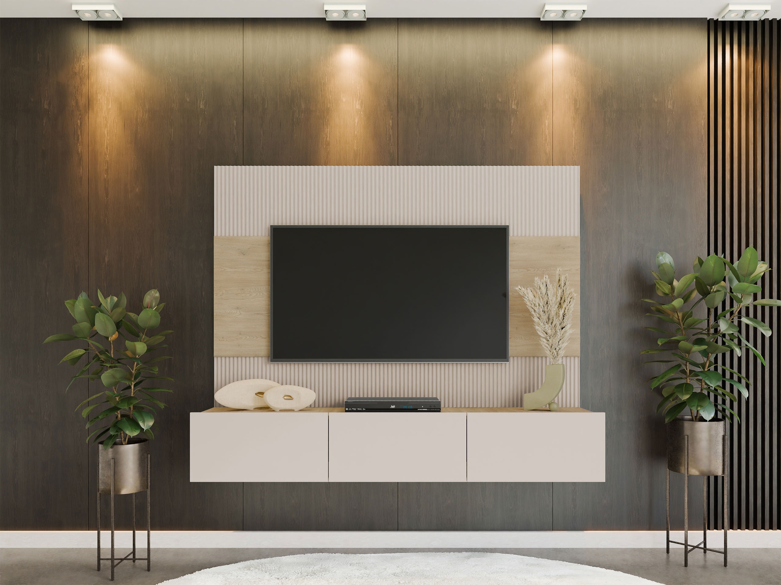 Set de living Comfivo Salix (Bej + Stejar Cremona)