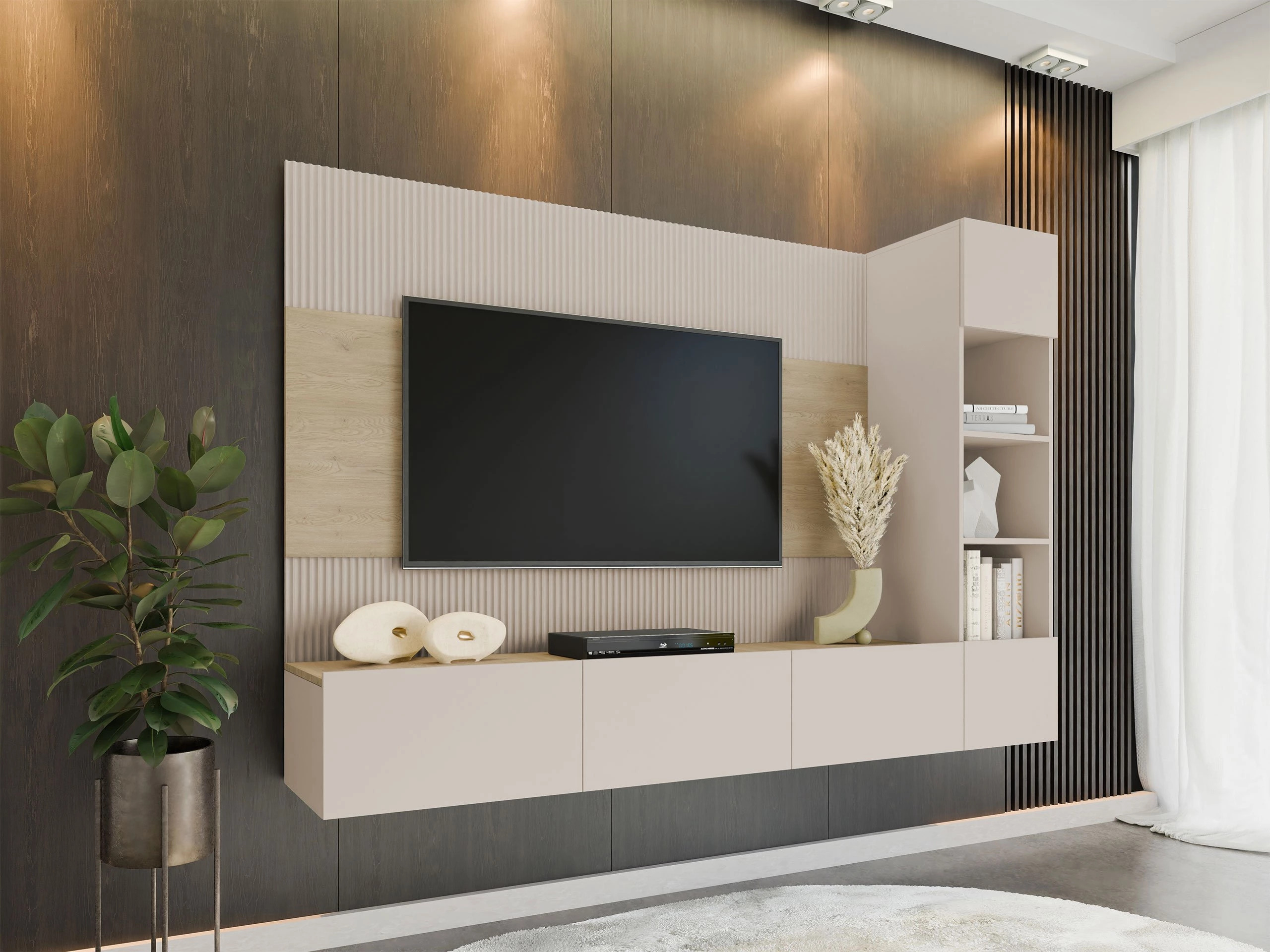 Set de living Comfivo Salix II (Bej + Stejar Cremona)
