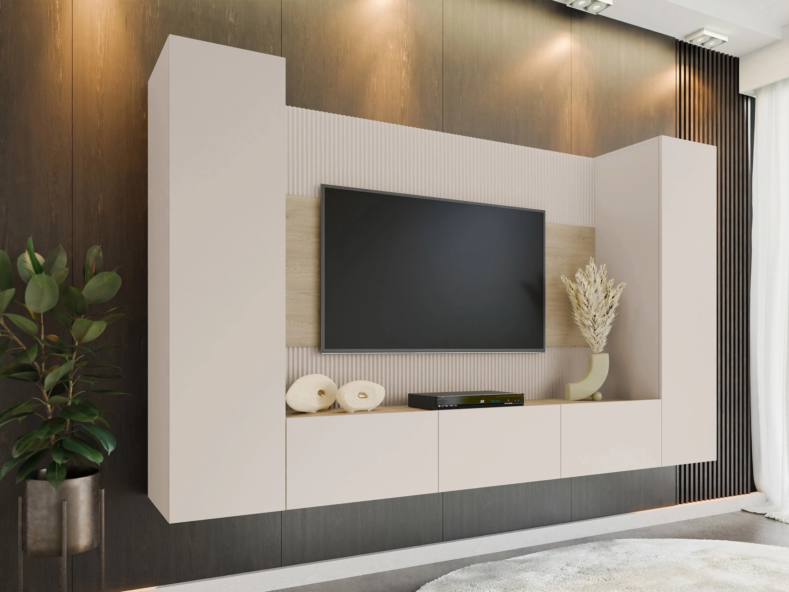 Set de living Comfivo Salix V (Bej + Stejar)