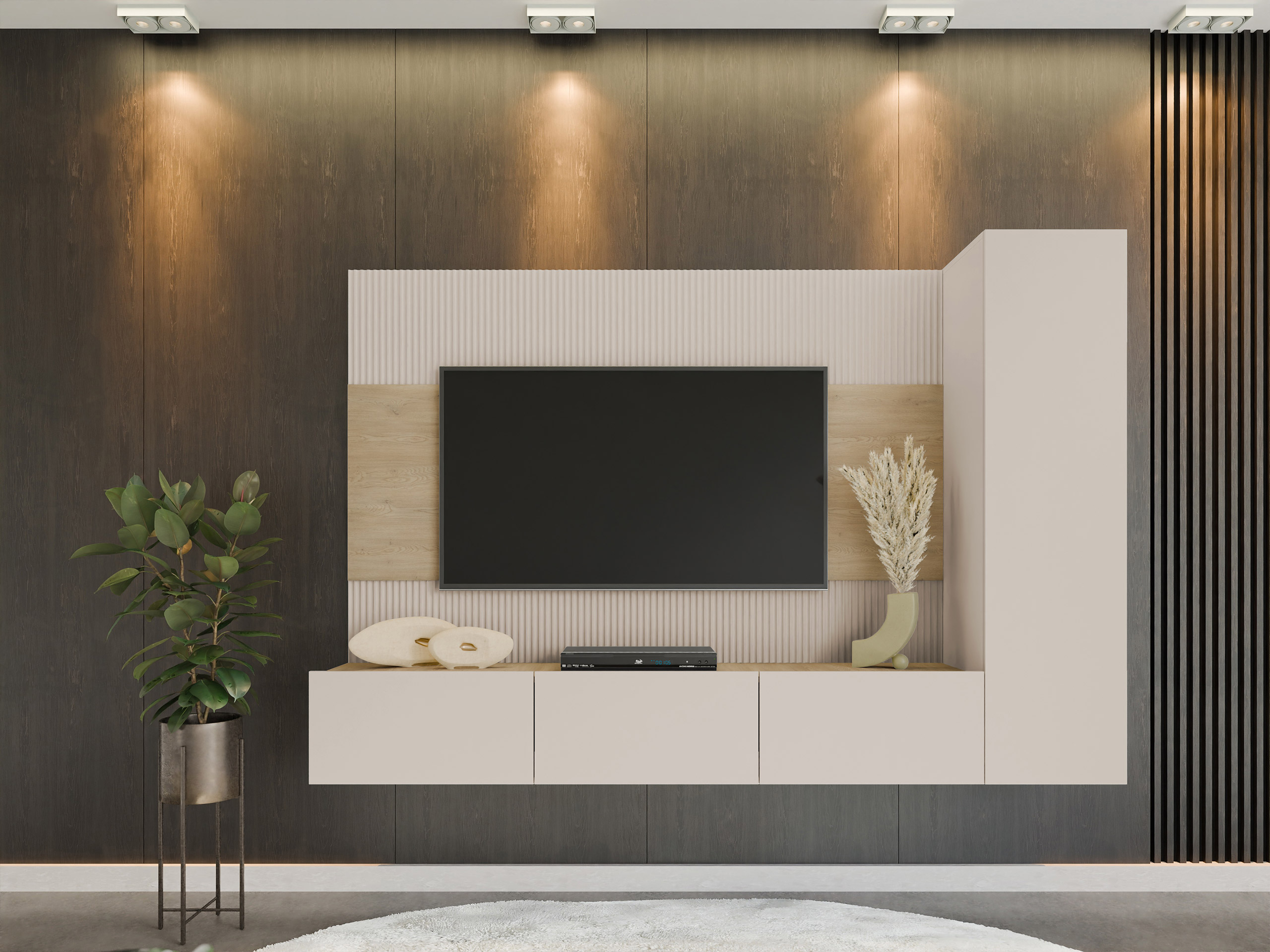 Set de living Comfivo Salix VI (Bej + Stejar Cremona)