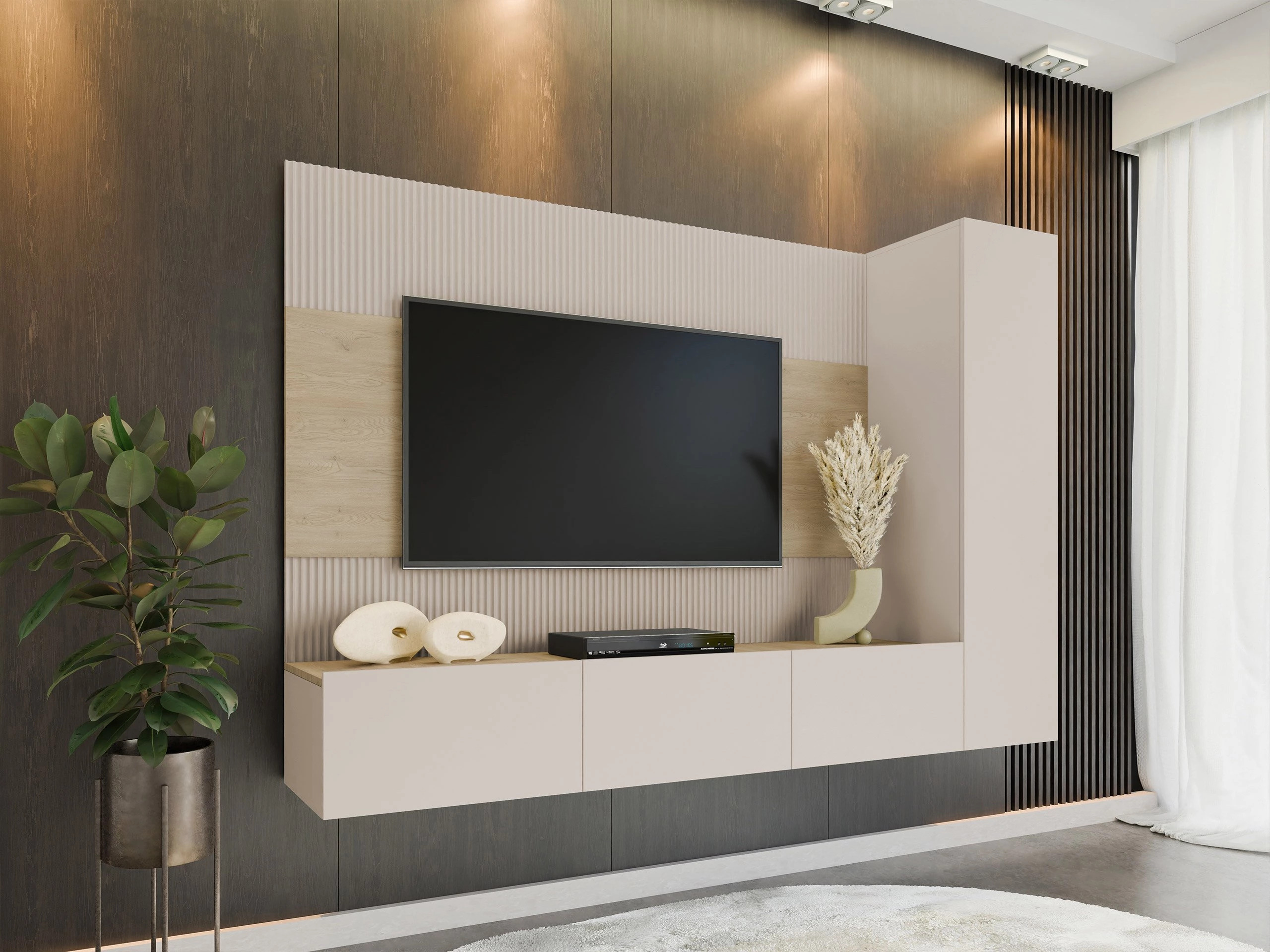 Set de living Comfivo Salix VI (Bej + Stejar Cremona)