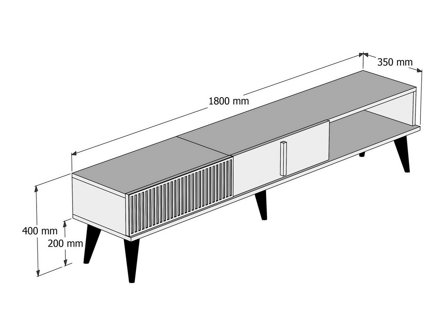 Comodă TV Mavbene 102 (Nuc + Antracit)