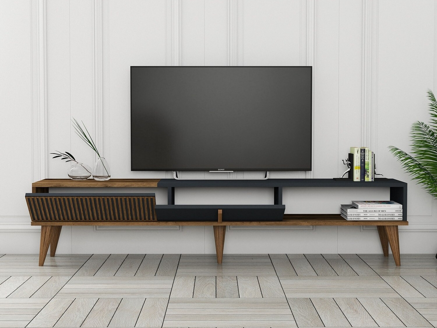 Comodă TV Mavbene 102 (Nuc + Antracit)