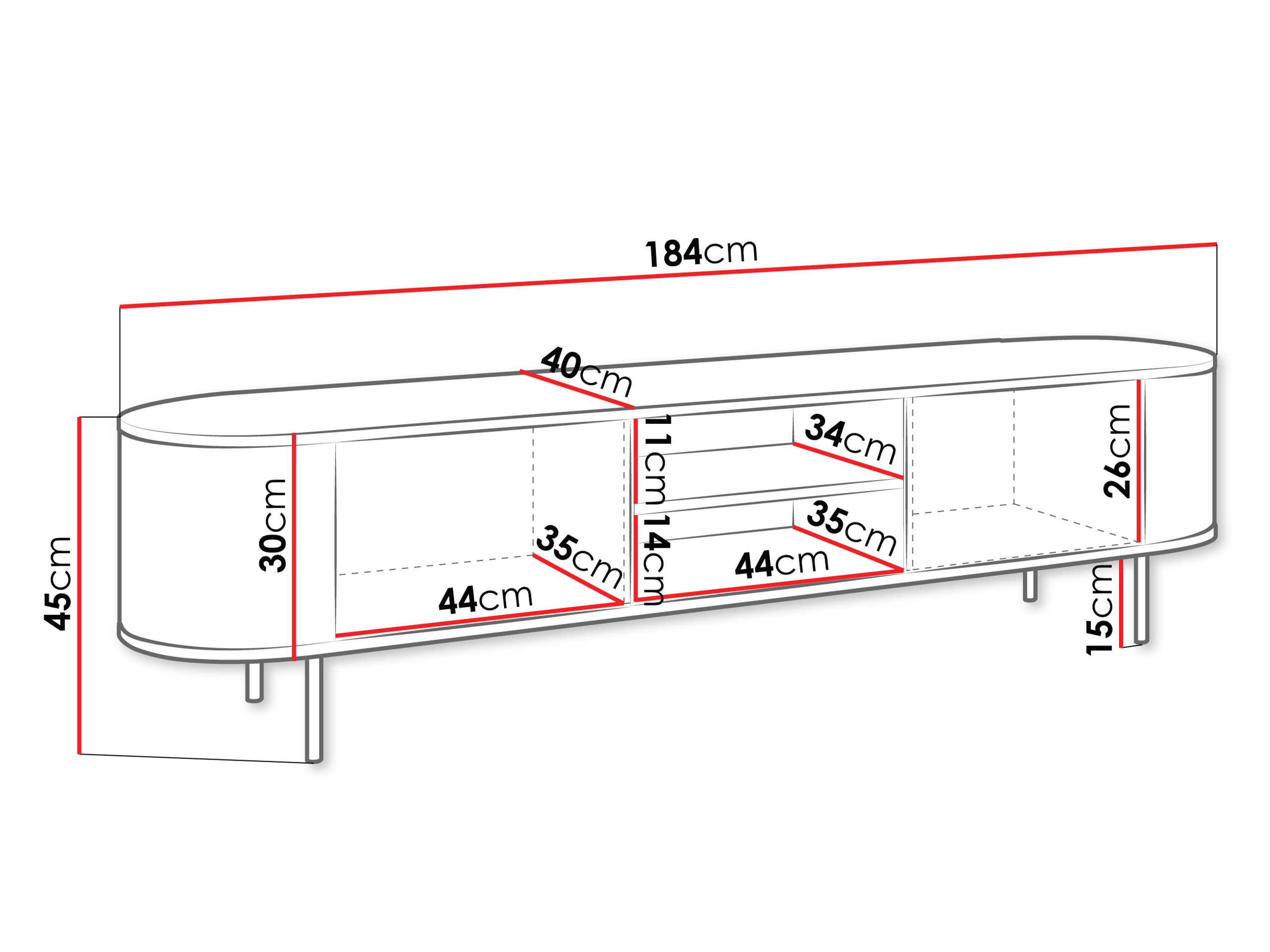 Comodă TV Comfivo Livtena I (Marmură albă + Auriu)